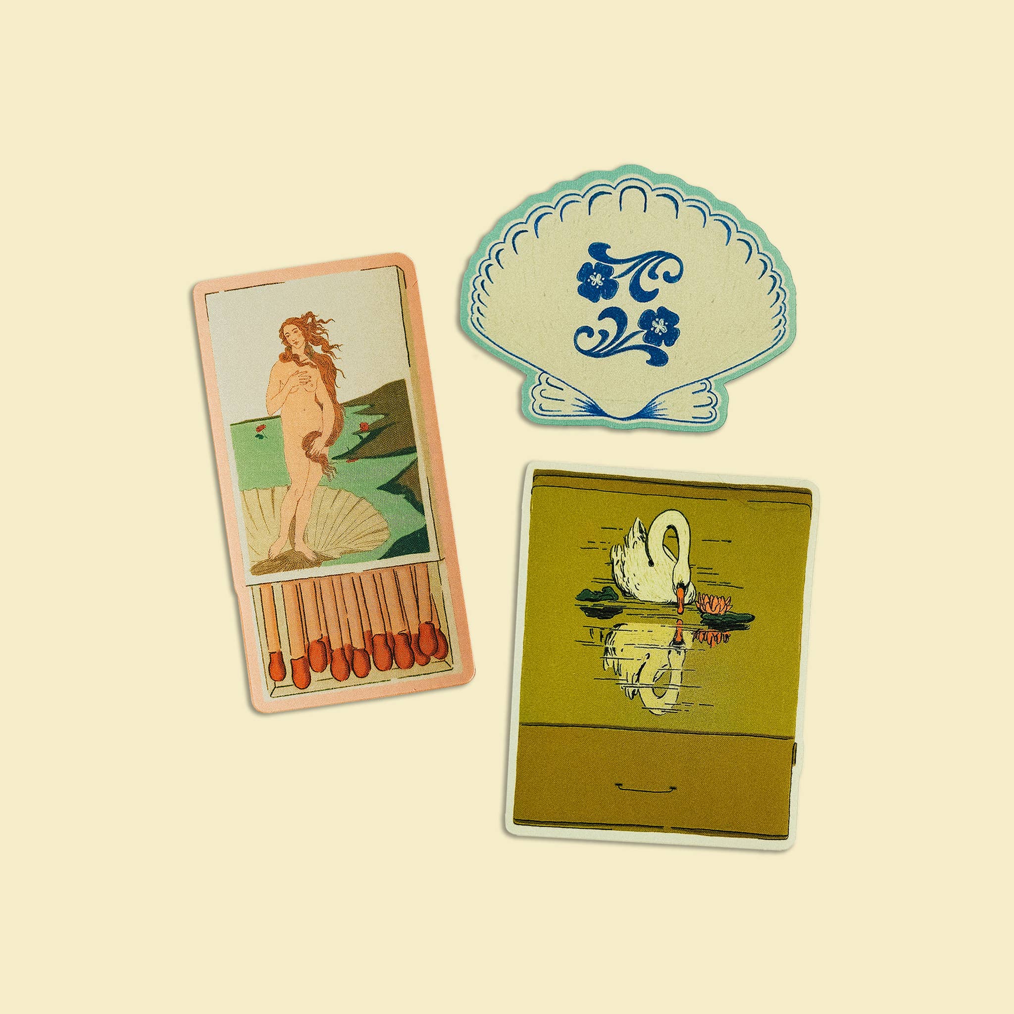 Vintage Floral Seashell Sticker - Out of the Blue