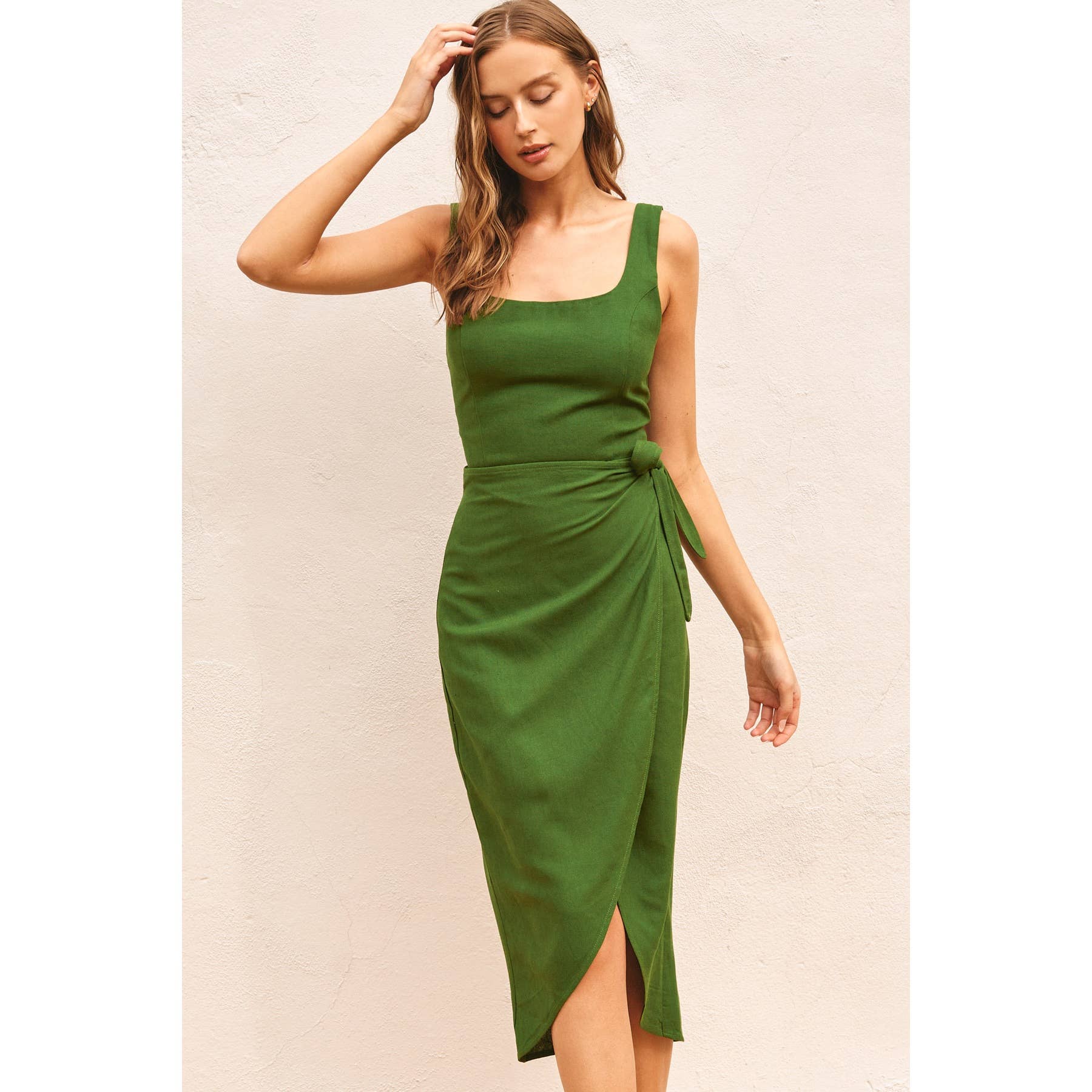 Heaven Sent Tulip Hem Midi Wrap Dress - Out of the Blue