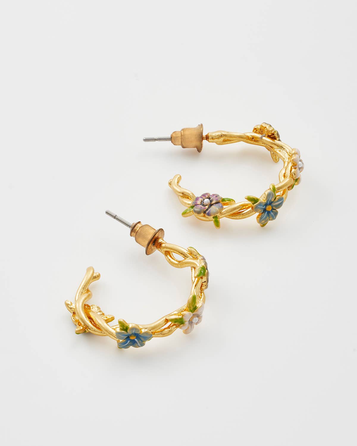 Wildflower Garden Hoop Earrings - Out of the Blue