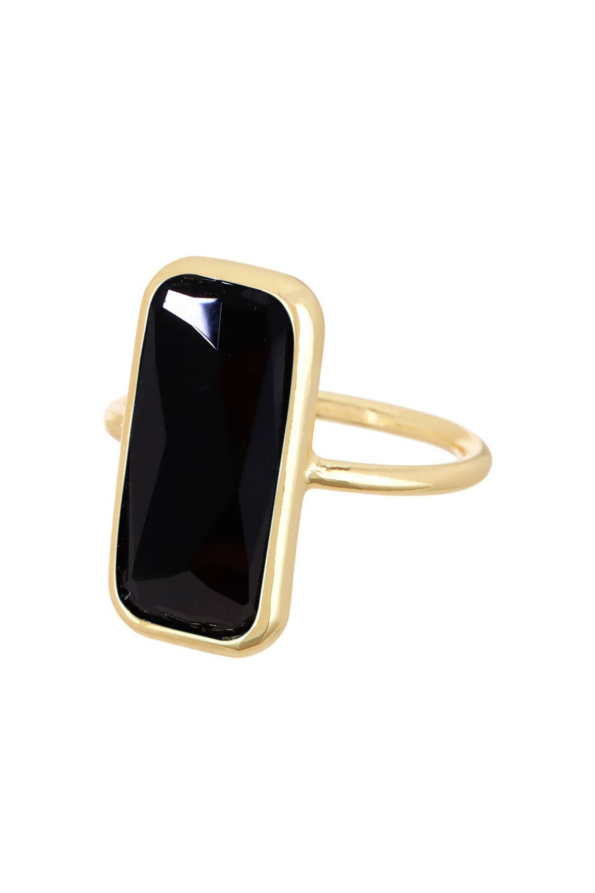 Black Onyx Rectangle Ring - GF