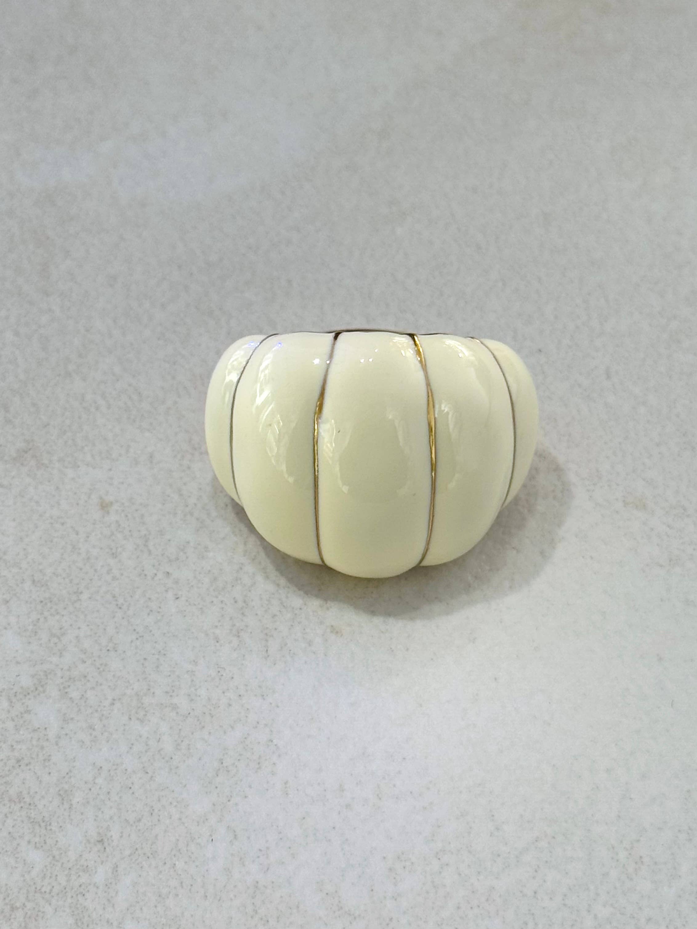 Pumpkin Adjustable Stainless Steel Enamel Ring - Out of the Blue