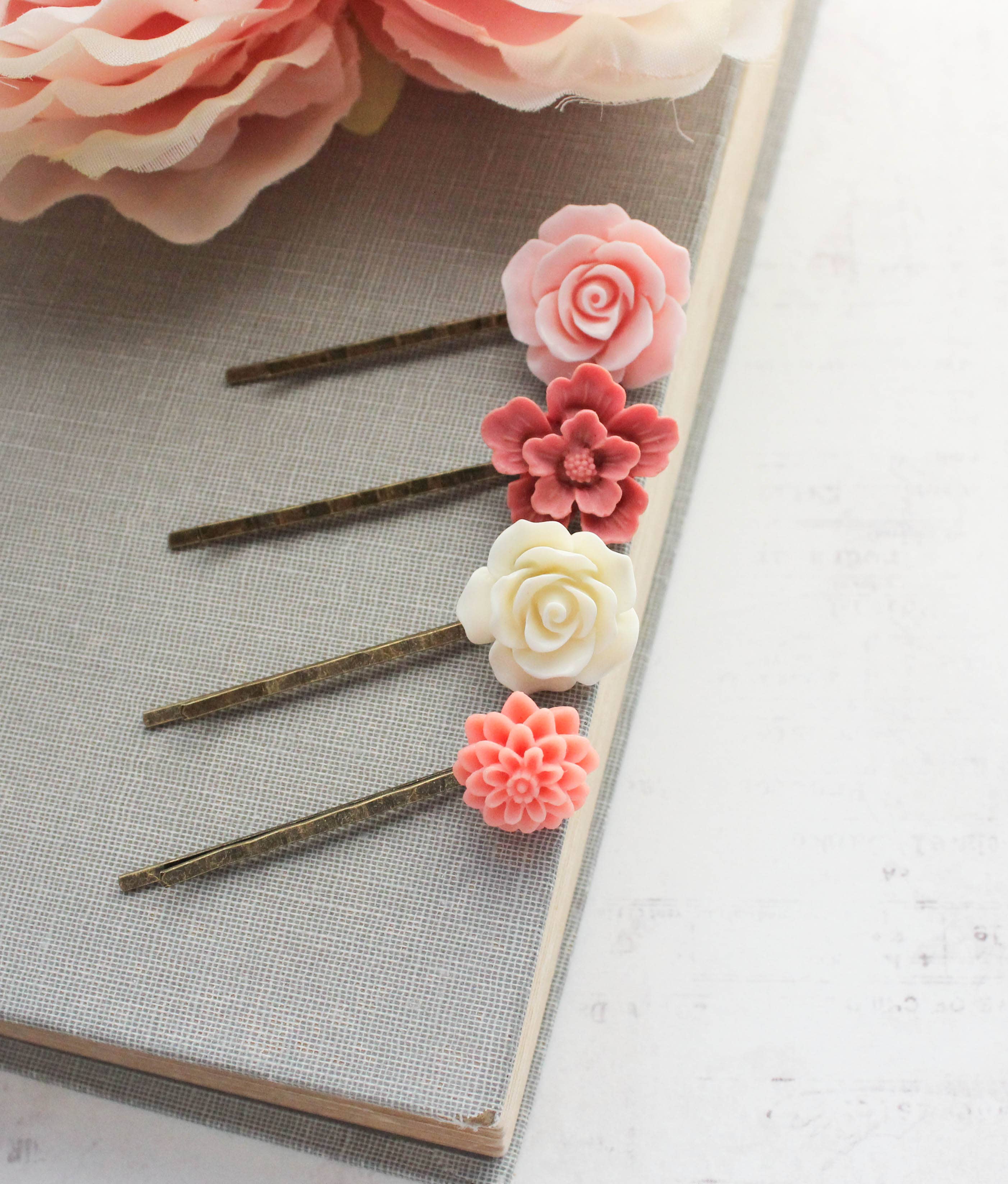 Flower Bobby Pins - set of 4