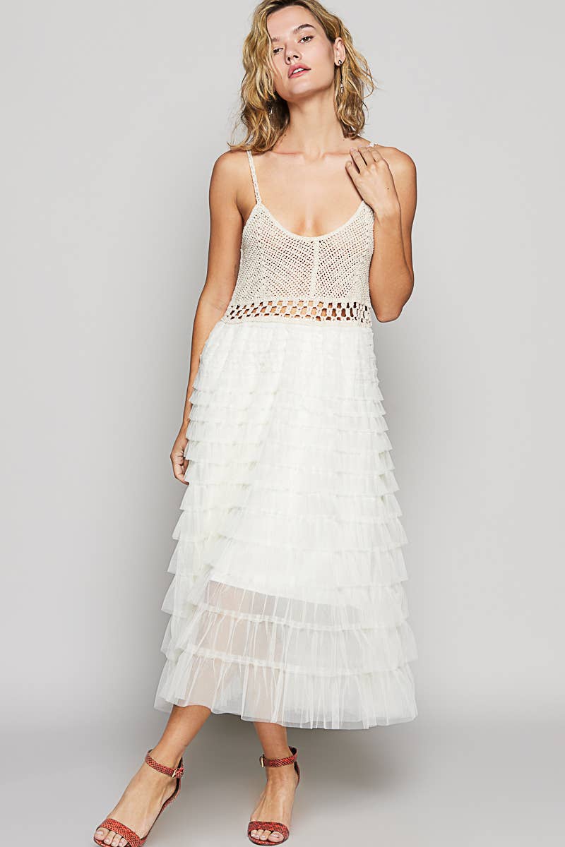crochet ruffle dress - Out of the Blue