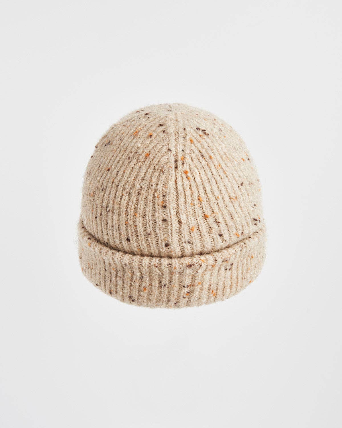Flecked Yarn Taupe Beanie Hat - Out of the Blue