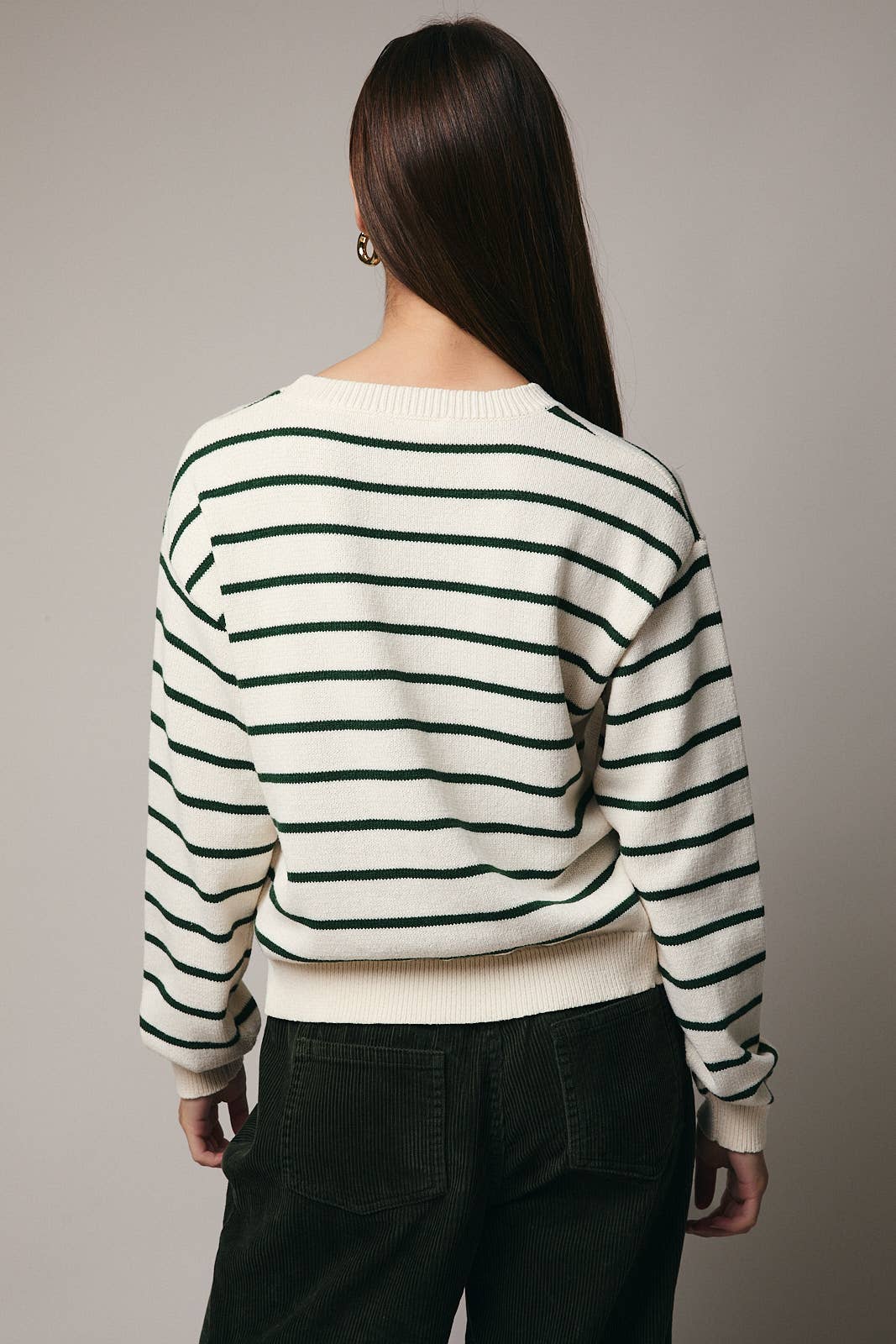LONG SLEEVE STRIPE SWEATER - Out of the Blue