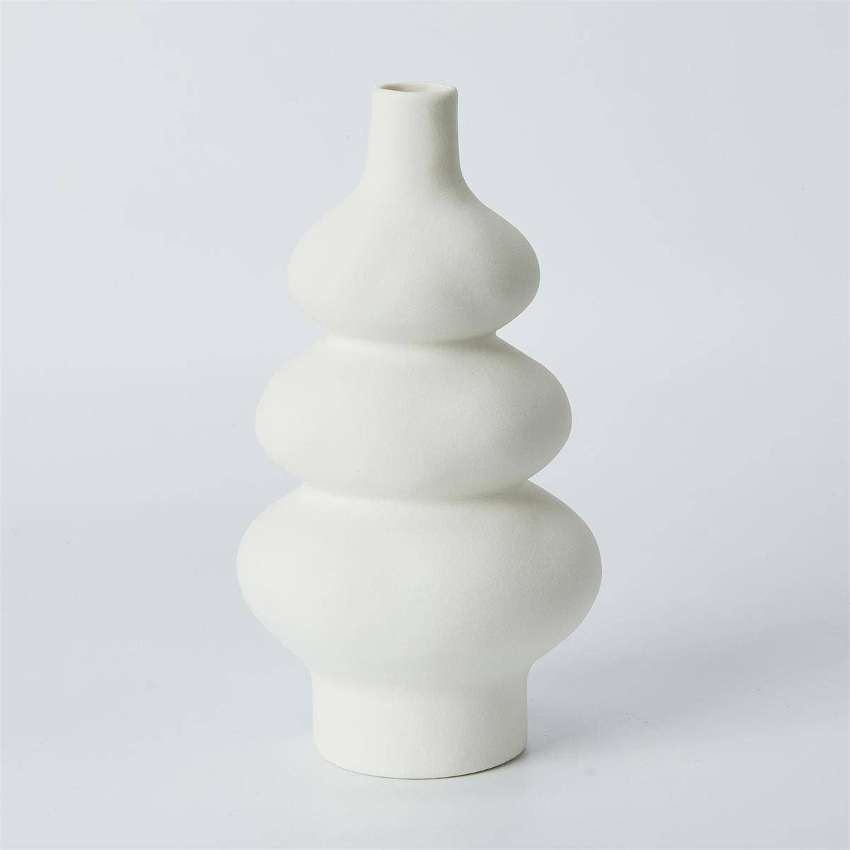Truu Design Bubble Stoneware Vase, 5.1"x4.2"x9.4", White - Out of the Blue