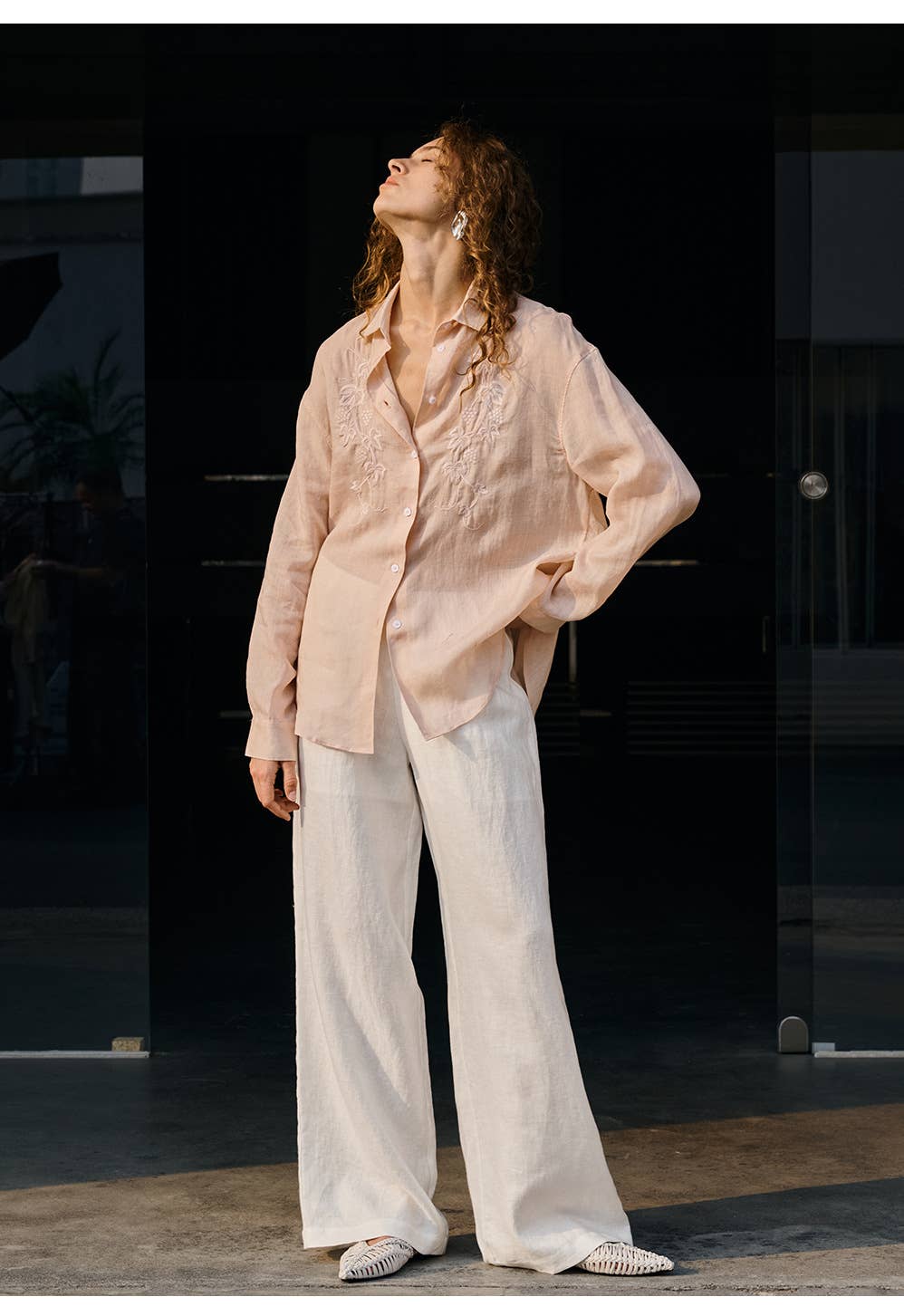 100% Linen Wide Leg Pants - Out of the Blue