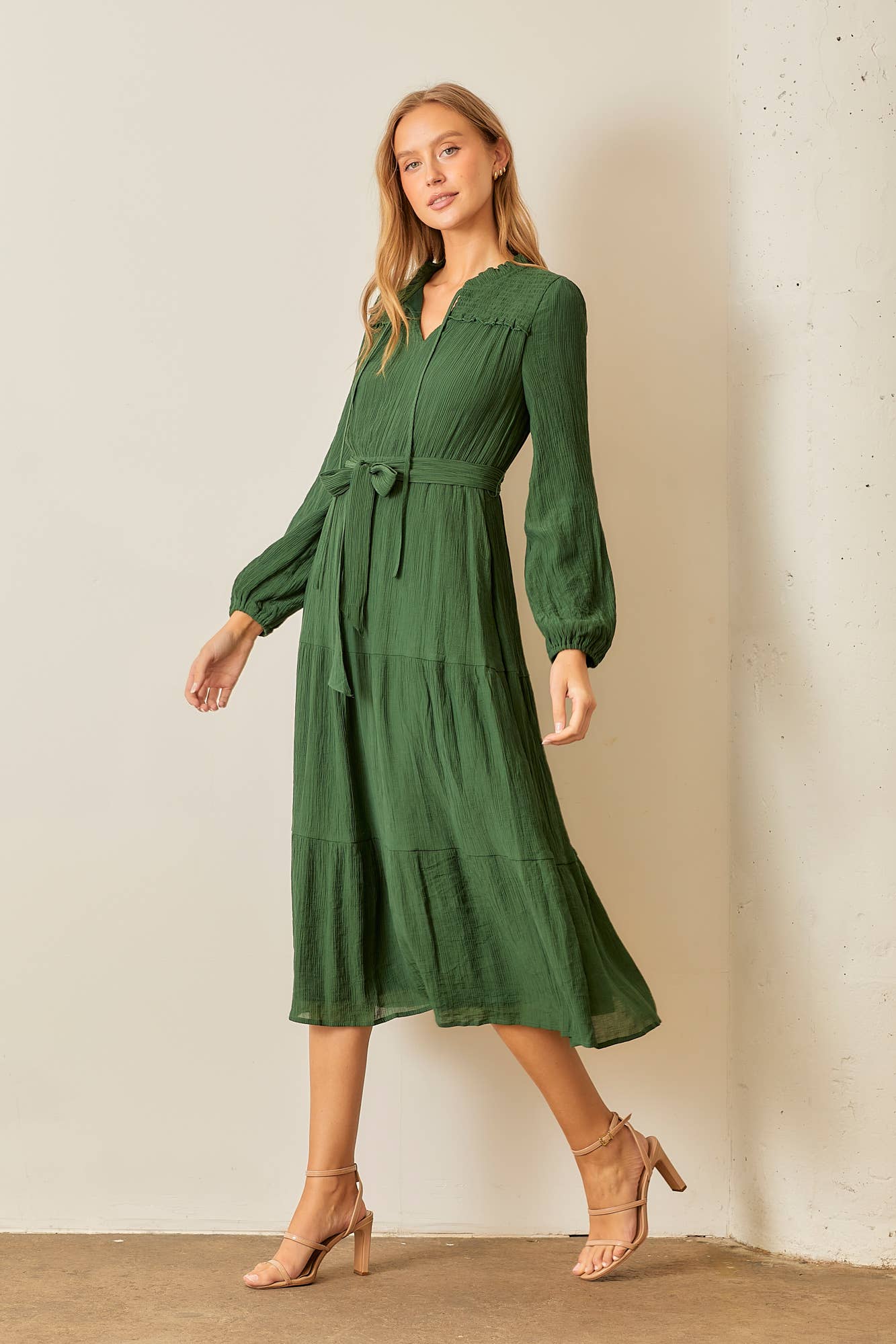 Winter Green Midi Dress