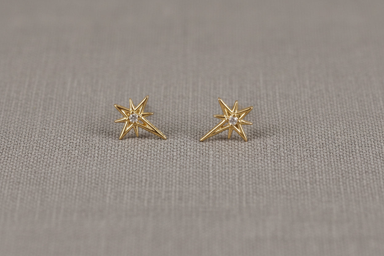 18k Gold Filled Starburst Stud