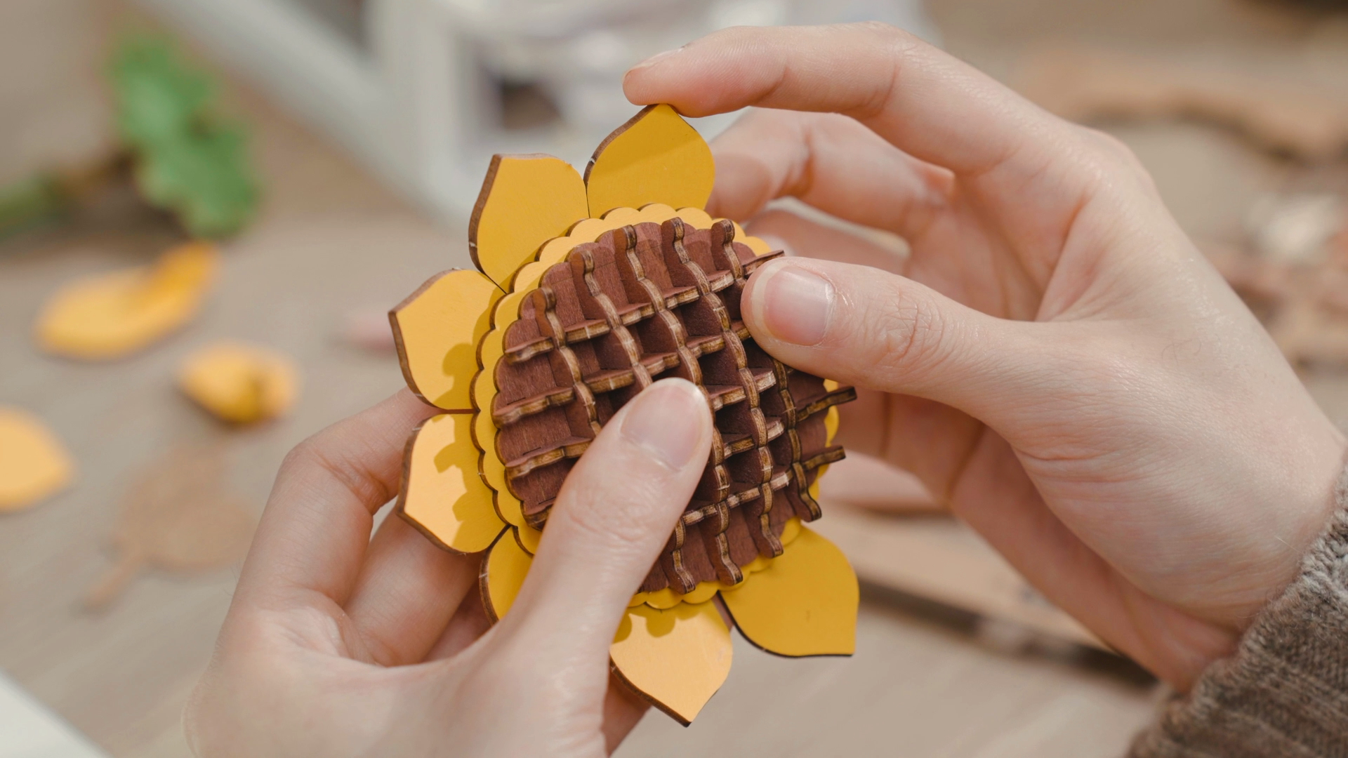 Sunflower 3D Wooden Flower Puzzle