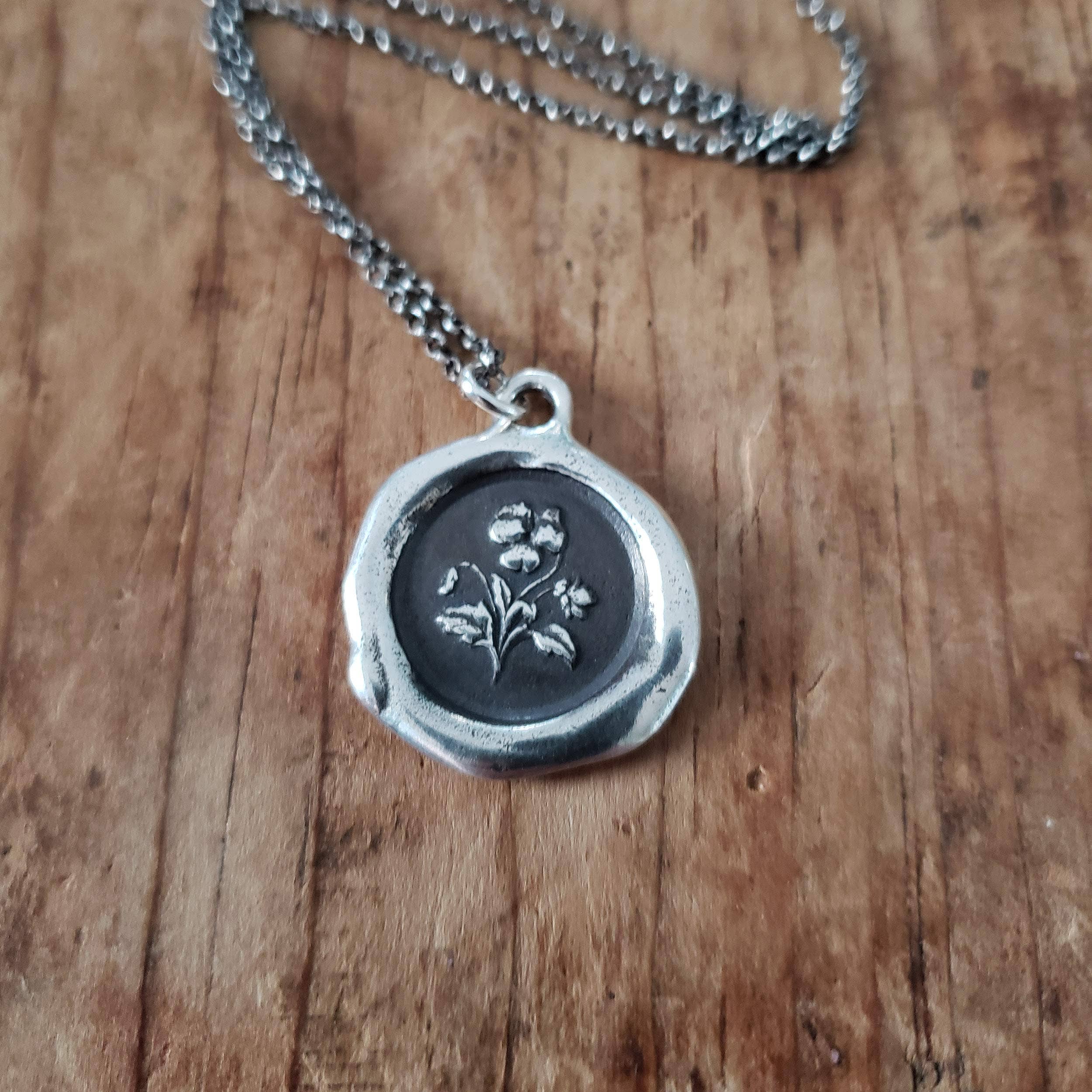 Pansy Wax Seal Necklace