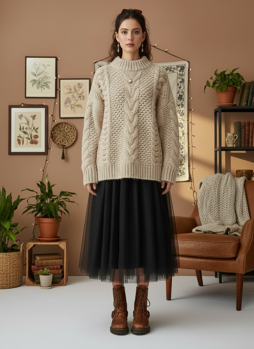 Aria long tulle skirt