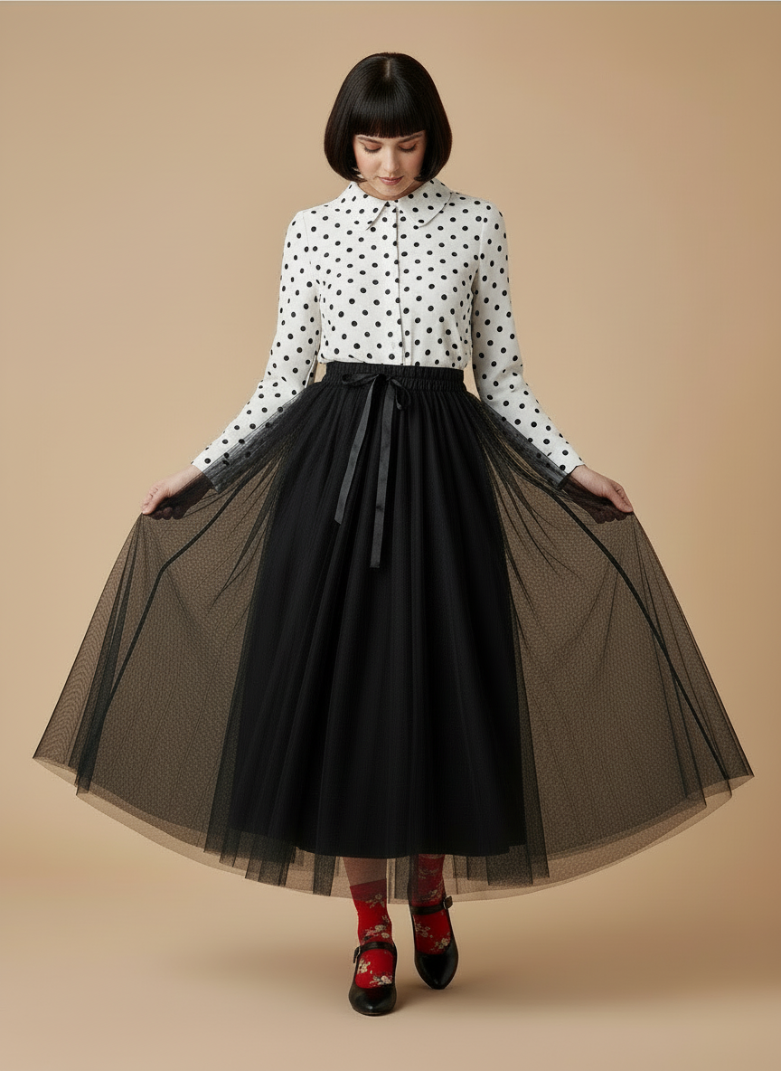 Aria long tulle skirt