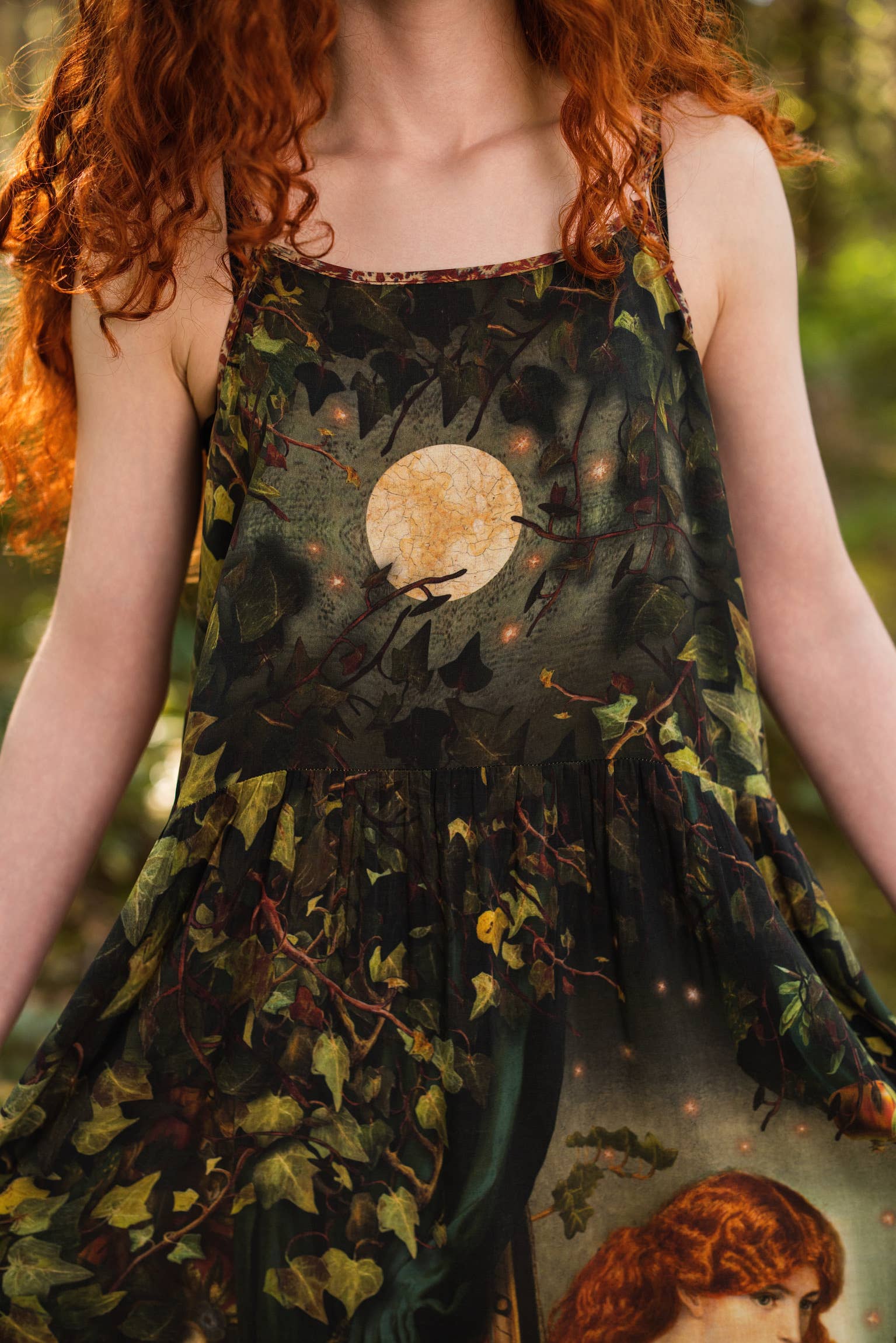 Solstice Bohéme Long Maxi Slip Dress w/ Persephone & Moon