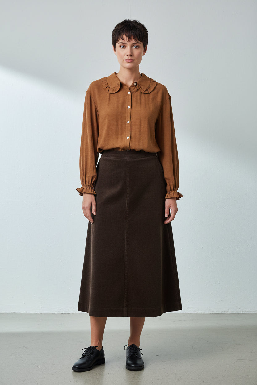 Ruffle Collar Blouse - Out of the Blue