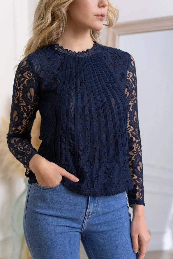 Tiffany Lace Blouse - Out of the Blue