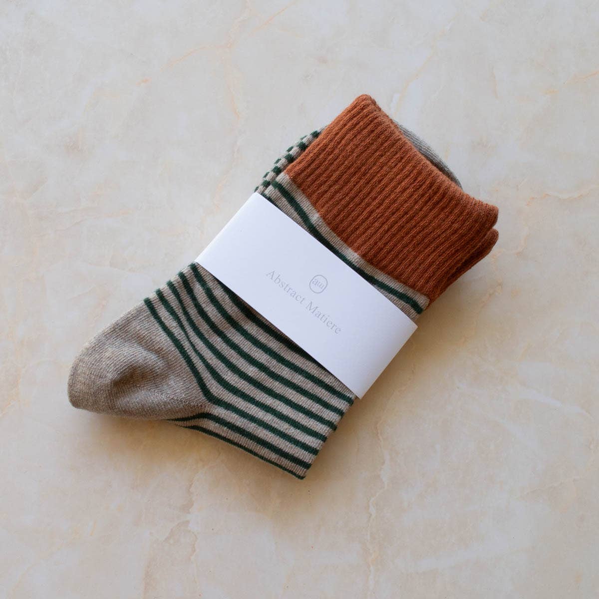 2 Tone Stripe  Socks - Out of the Blue