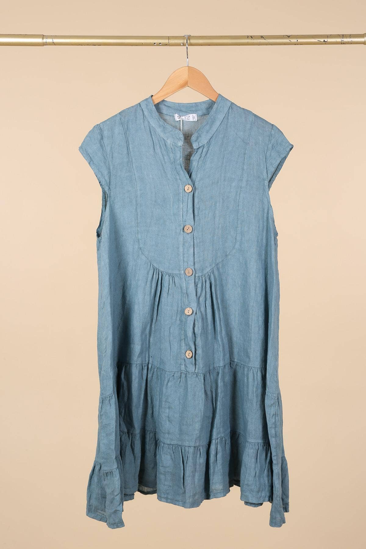 62246 100% linen dress - Out of the Blue