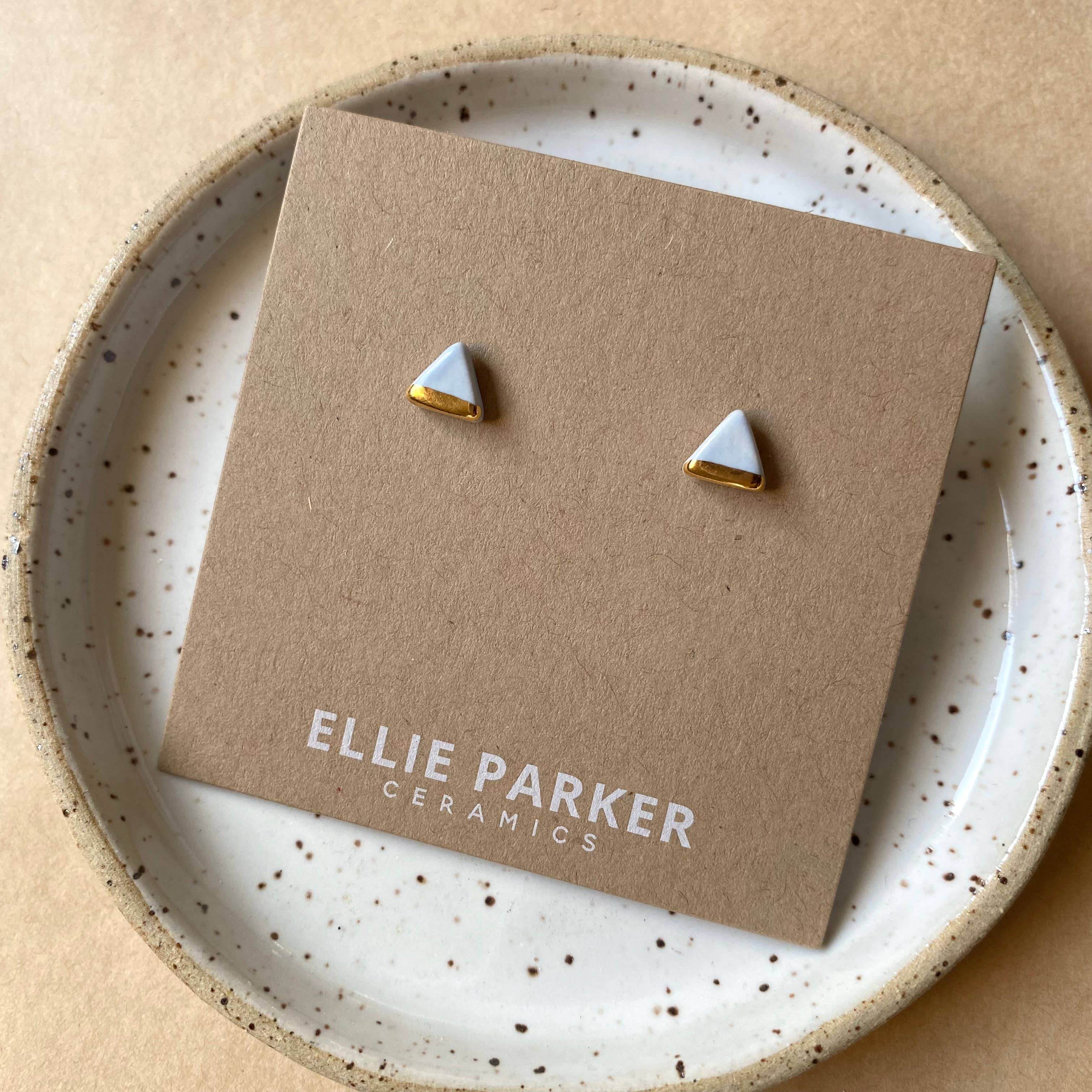 Triangle Pastel Blue Stud Earrings