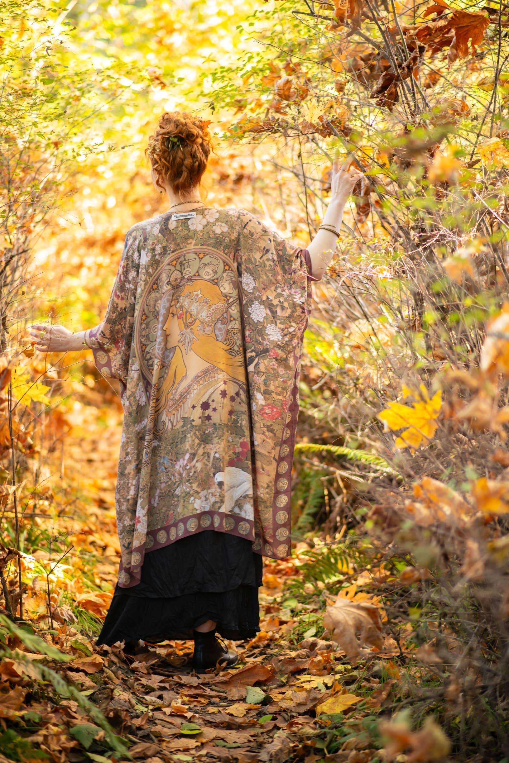 Dream Weaver Bohemian Goddess Starduster Kimono w/Zodiac - Out of the Blue