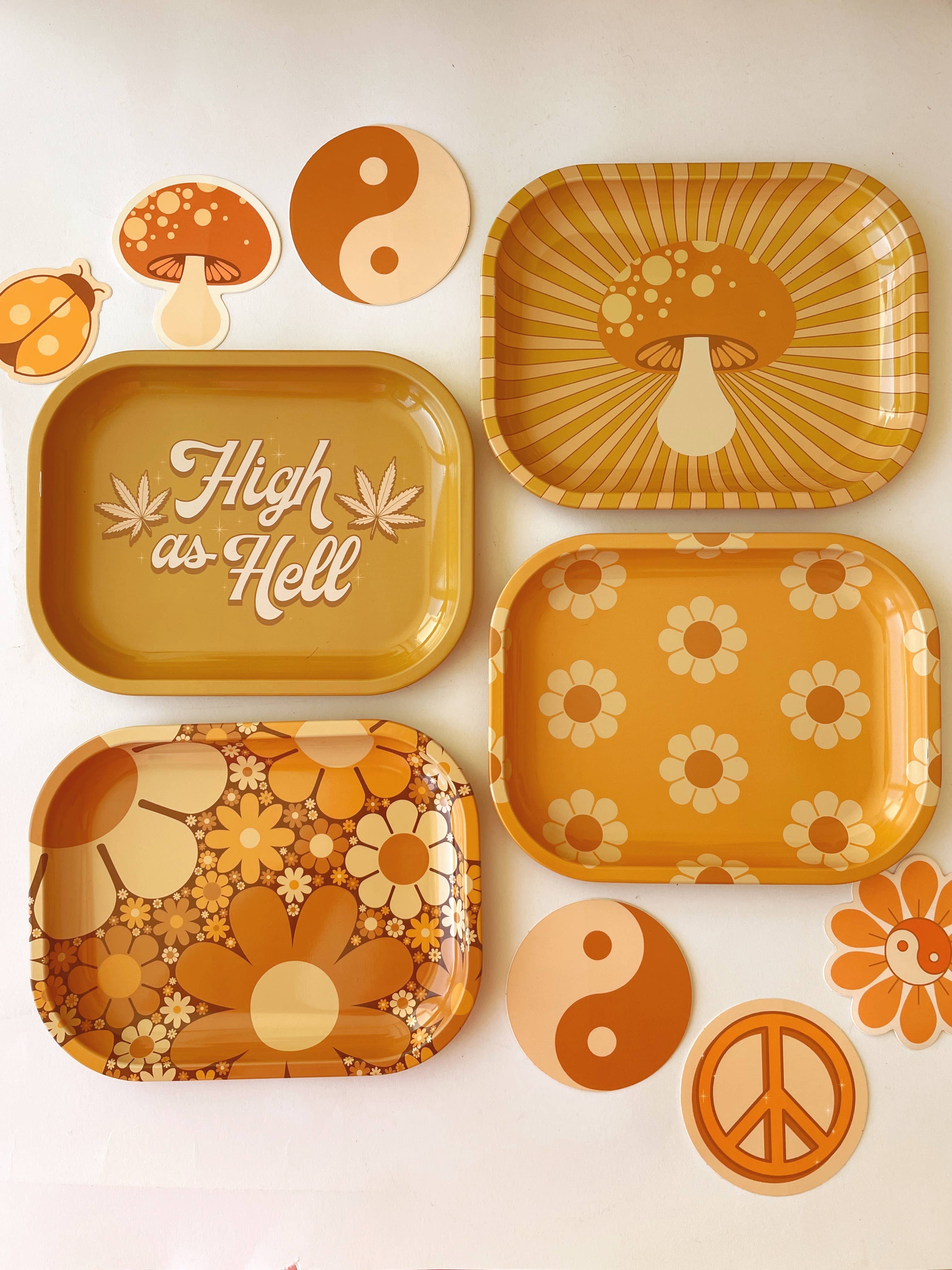 70's Floral Metal Tray - Out of the Blue