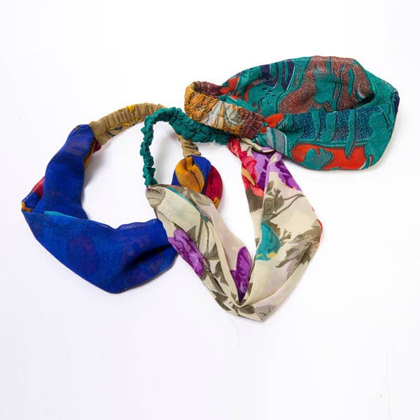 Cabana Headband - Assorted Upcycled Sari Fabric - Out of the Blue