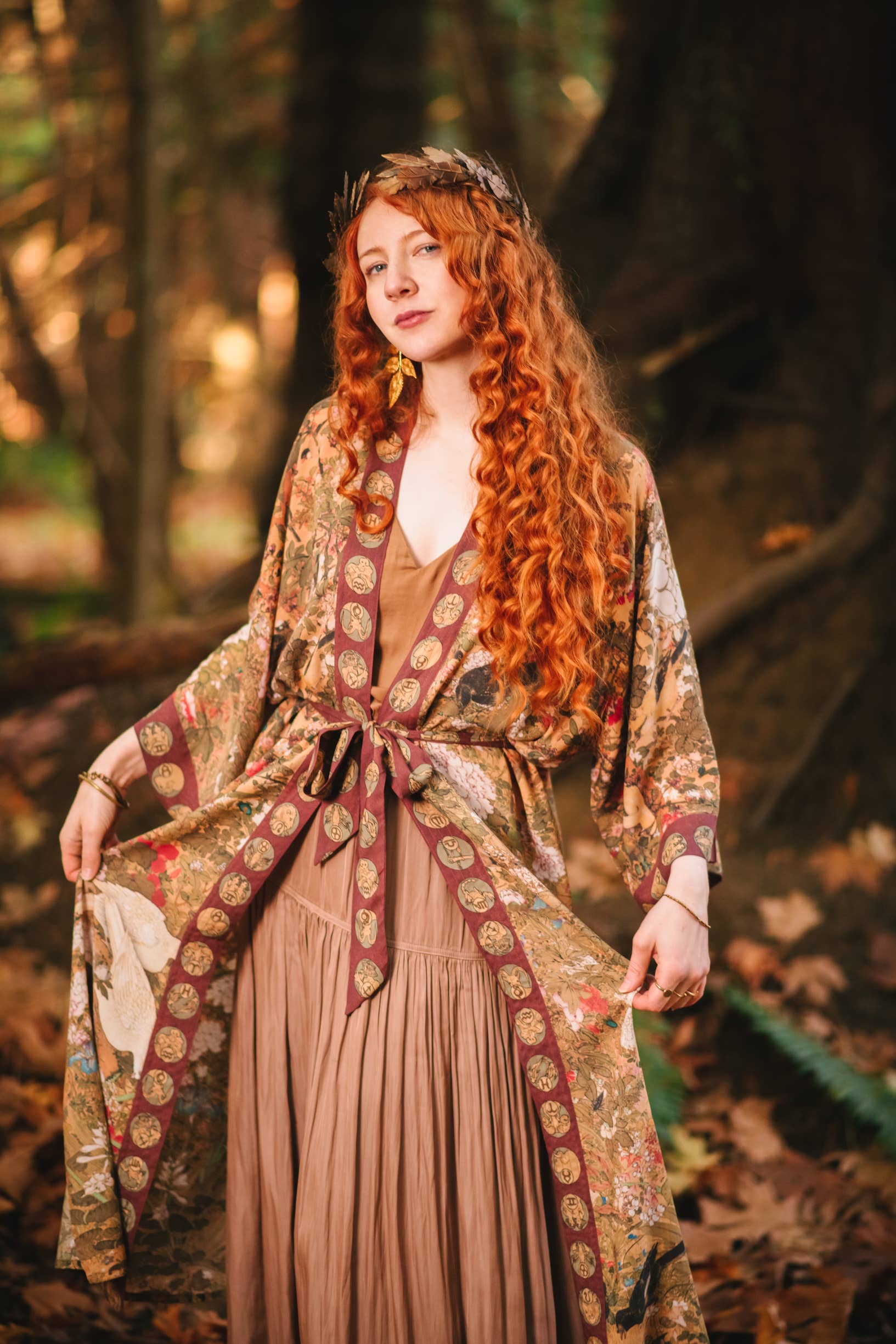 Dreamweaver Bamboo  Duster Robe with Zodiac Signs - Out of the Blue