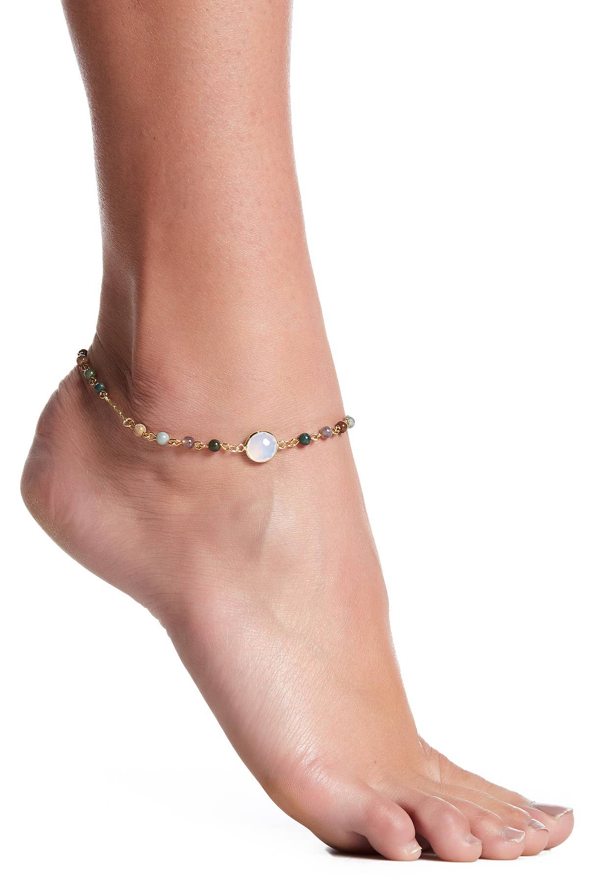 Moonstone Crystal & Jasper Anklet - Out of the Blue