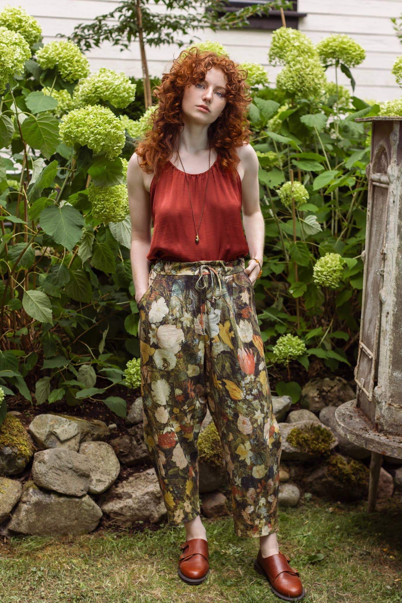 I Dream in Flowers Linen Pants - Out of the Blue