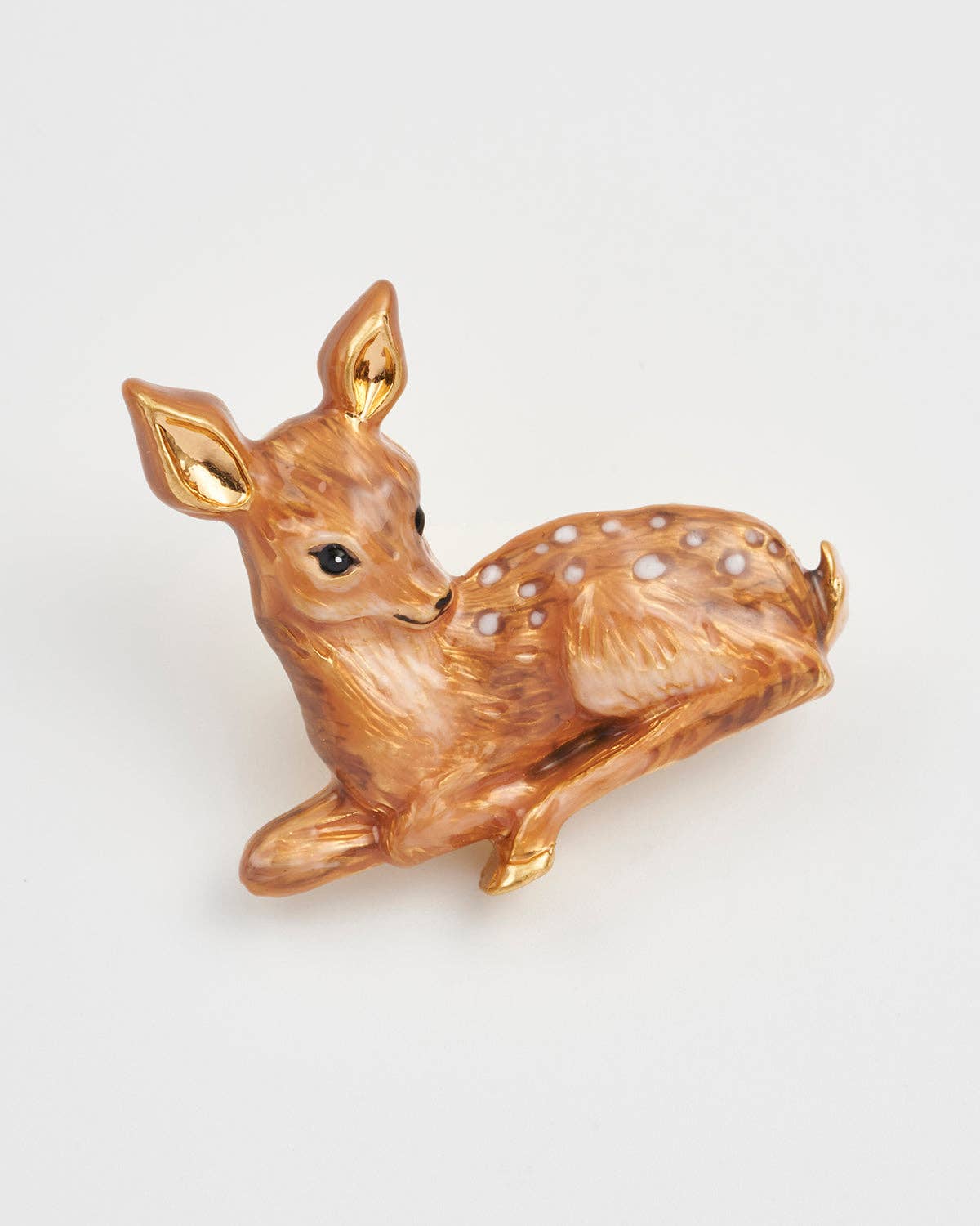 Resting Fawn Enamel Brooch - Out of the Blue