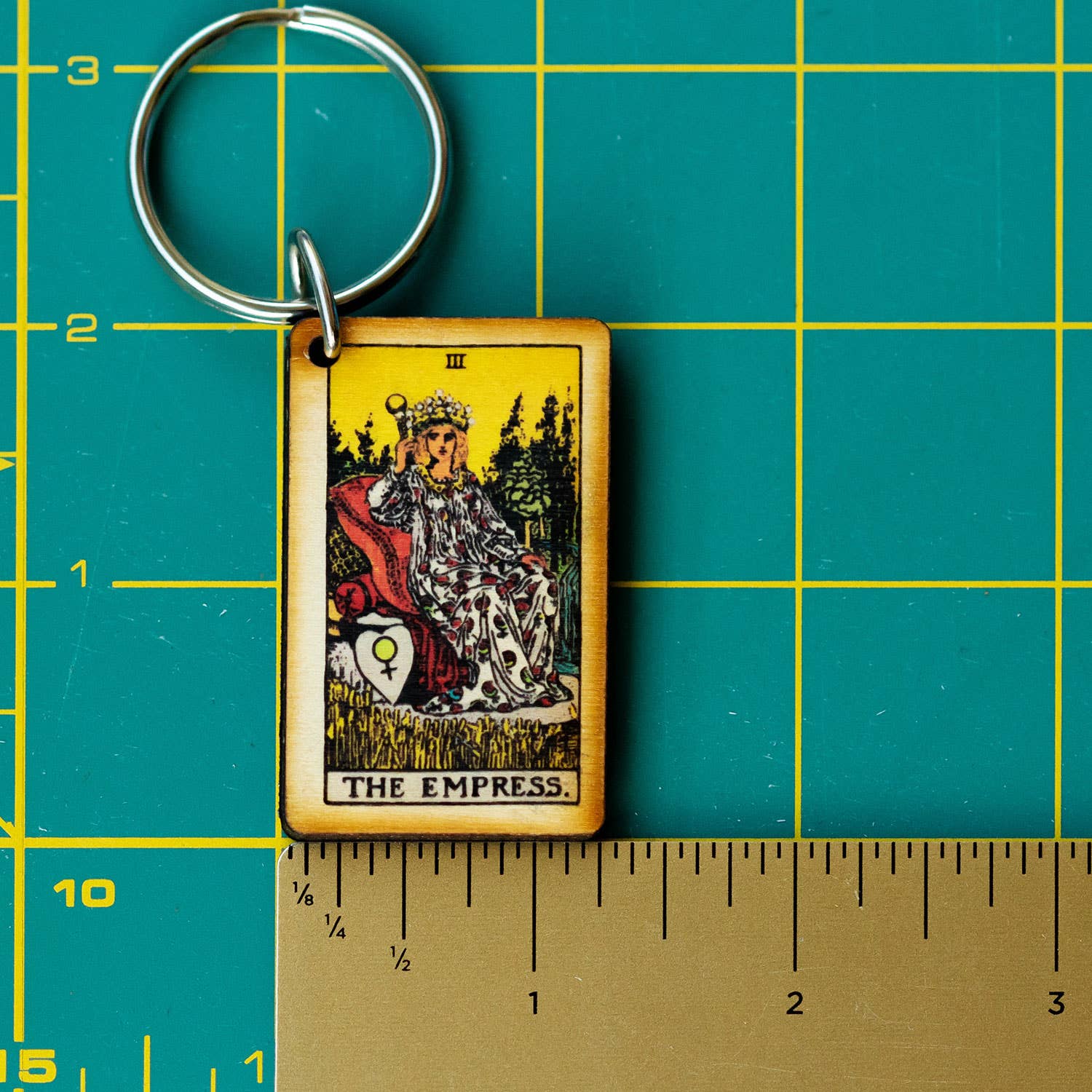 Tarot - 3 - The Empress Full Color Wooden Keychain