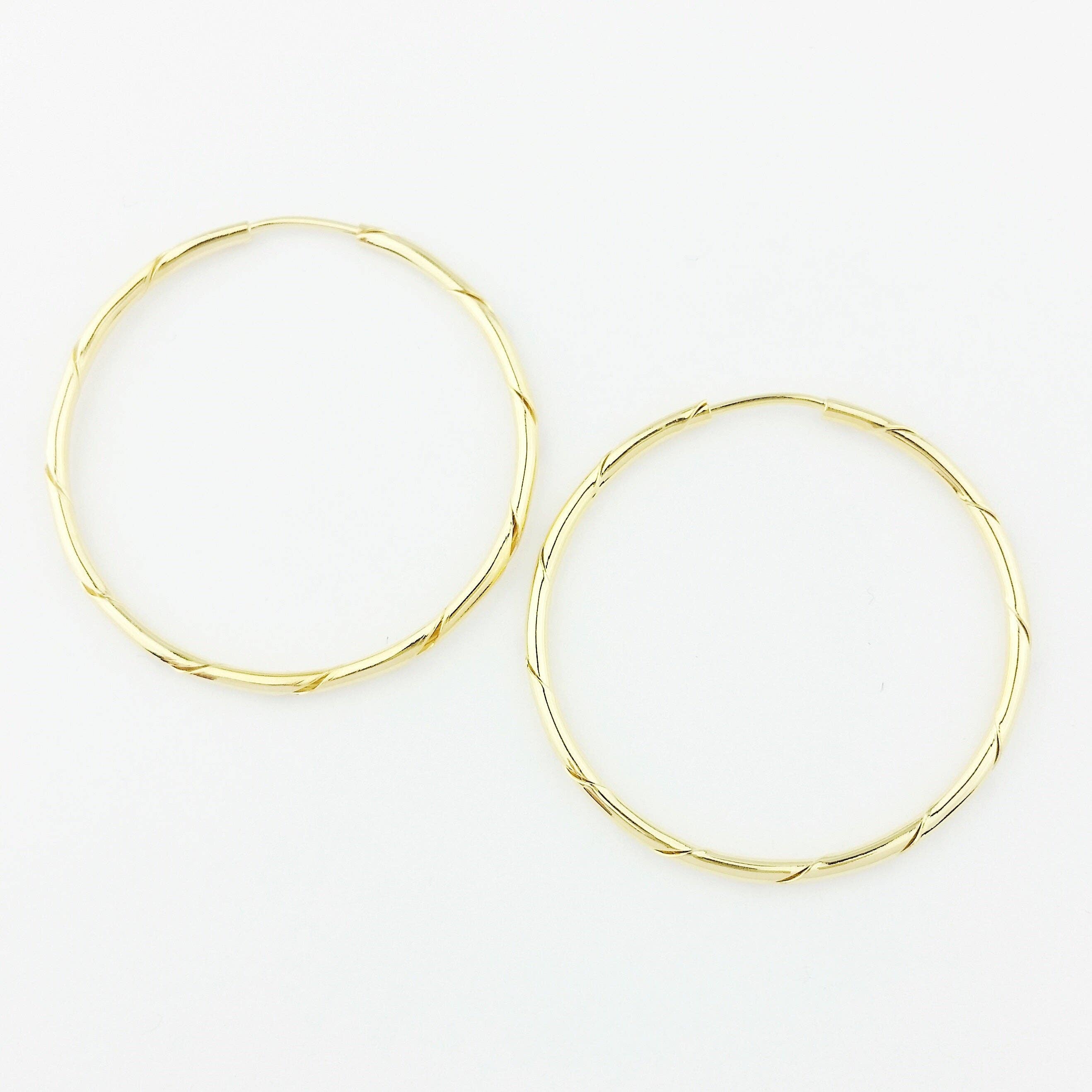 18k Gold Filled Continuous Twisted Hoops