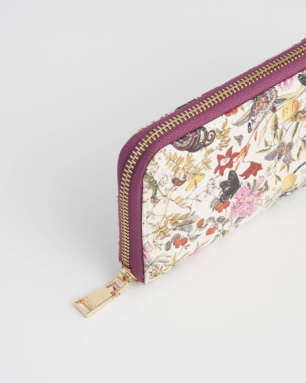 Floral Engravings Large Zip Wallet