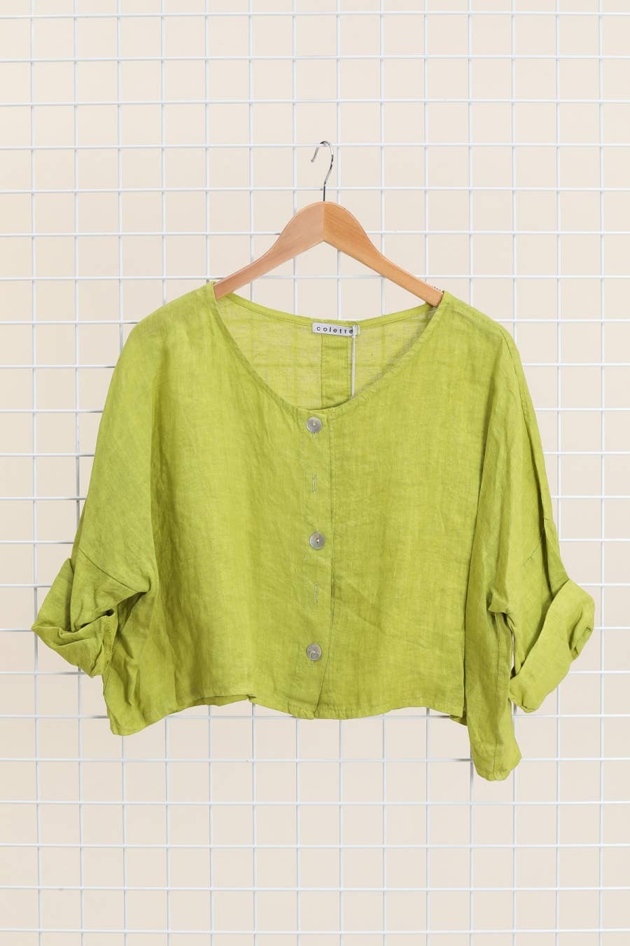 Cropped Linen Blouse - Out of the Blue