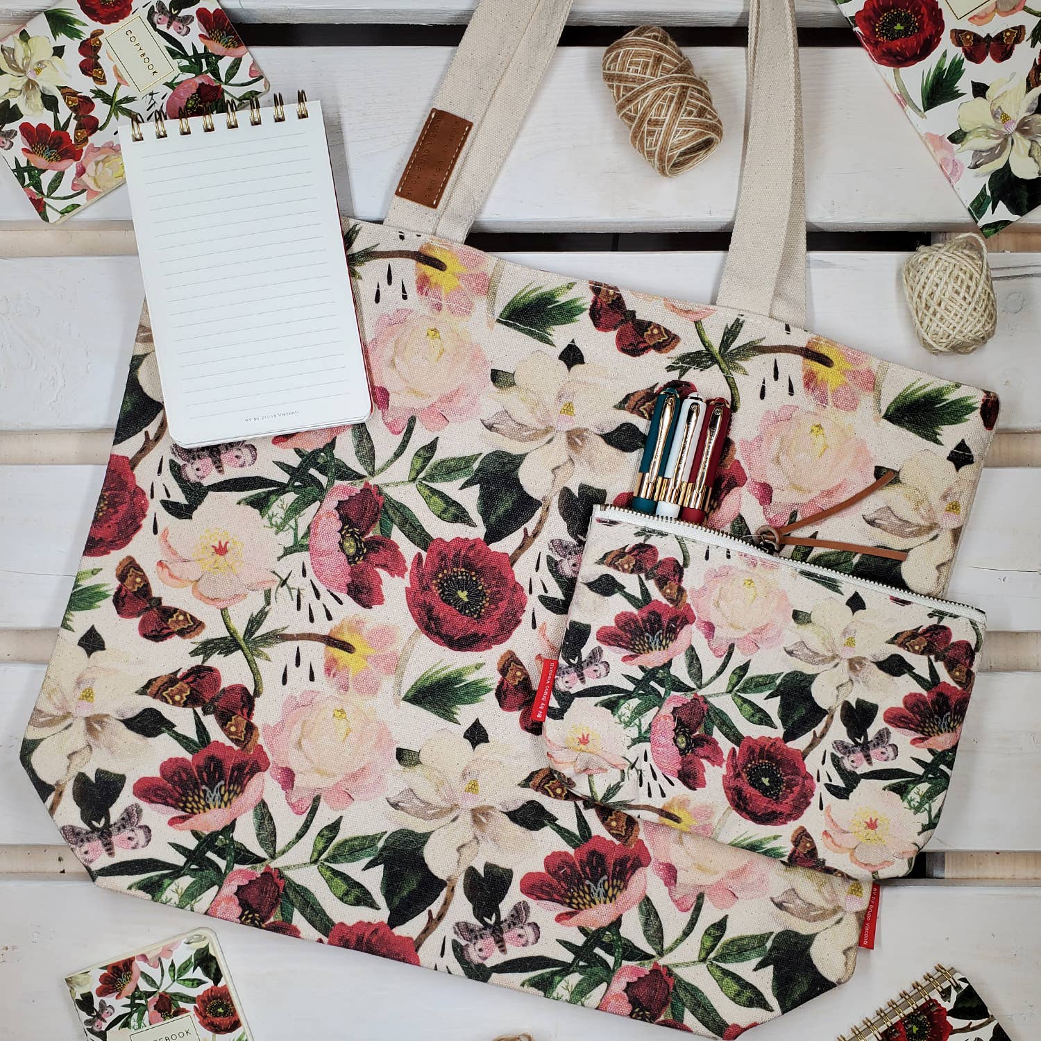 Pouch - Peonies - Out of the Blue