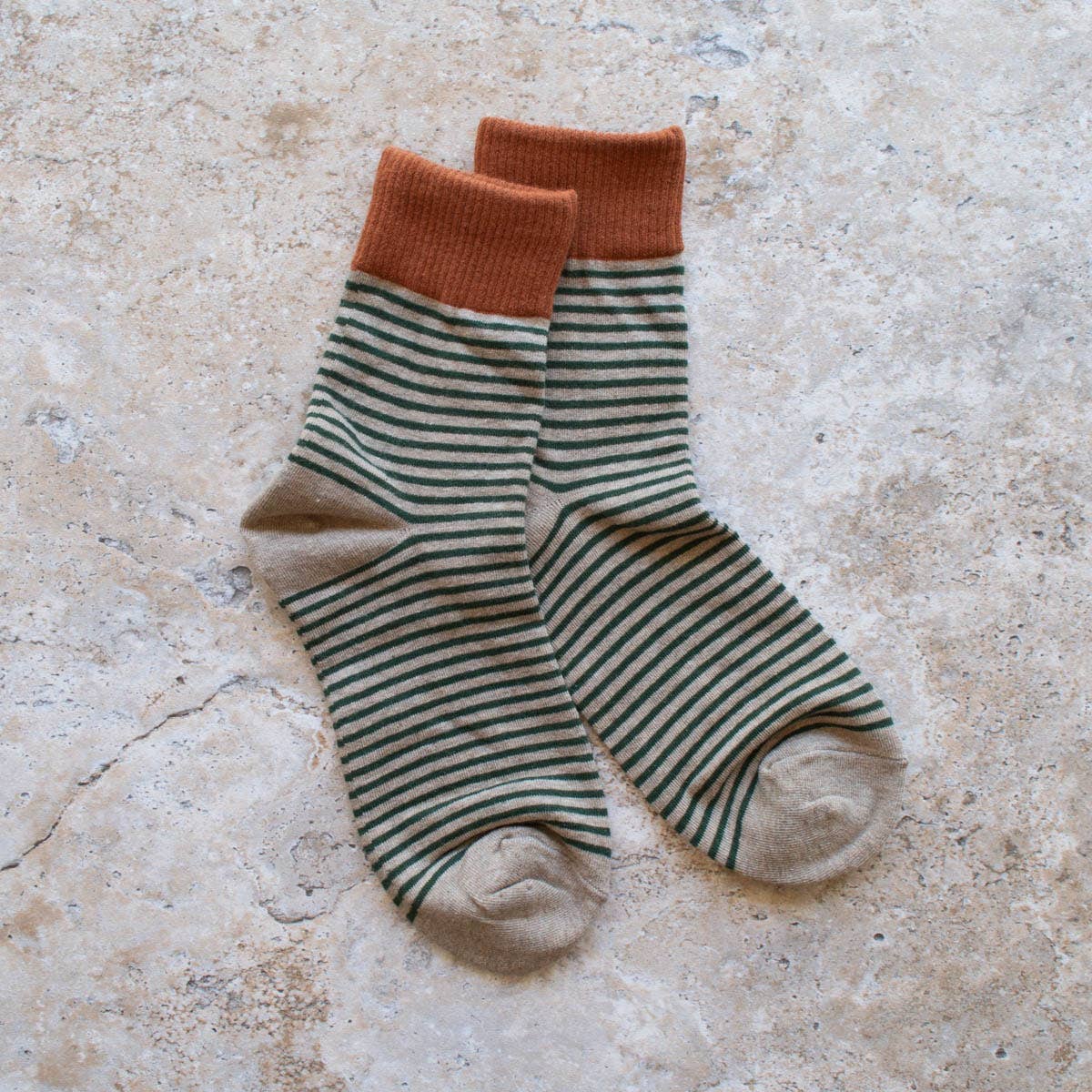 2 Tone Stripe Casual Socks - Out of the Blue