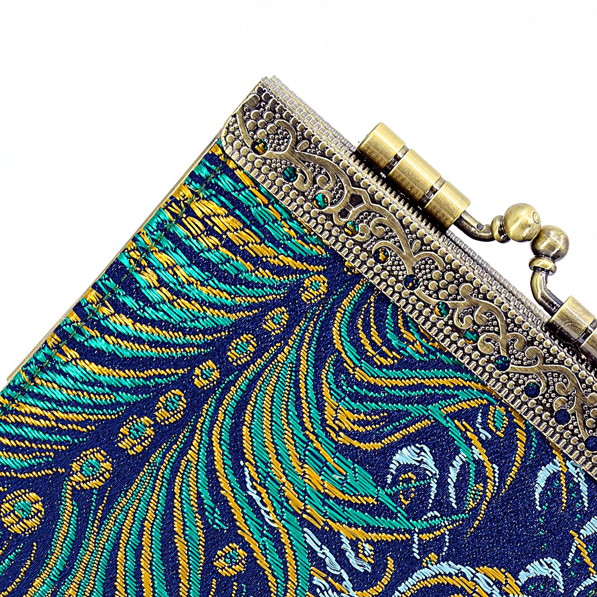 Blue/Gold Peacock Card Holder