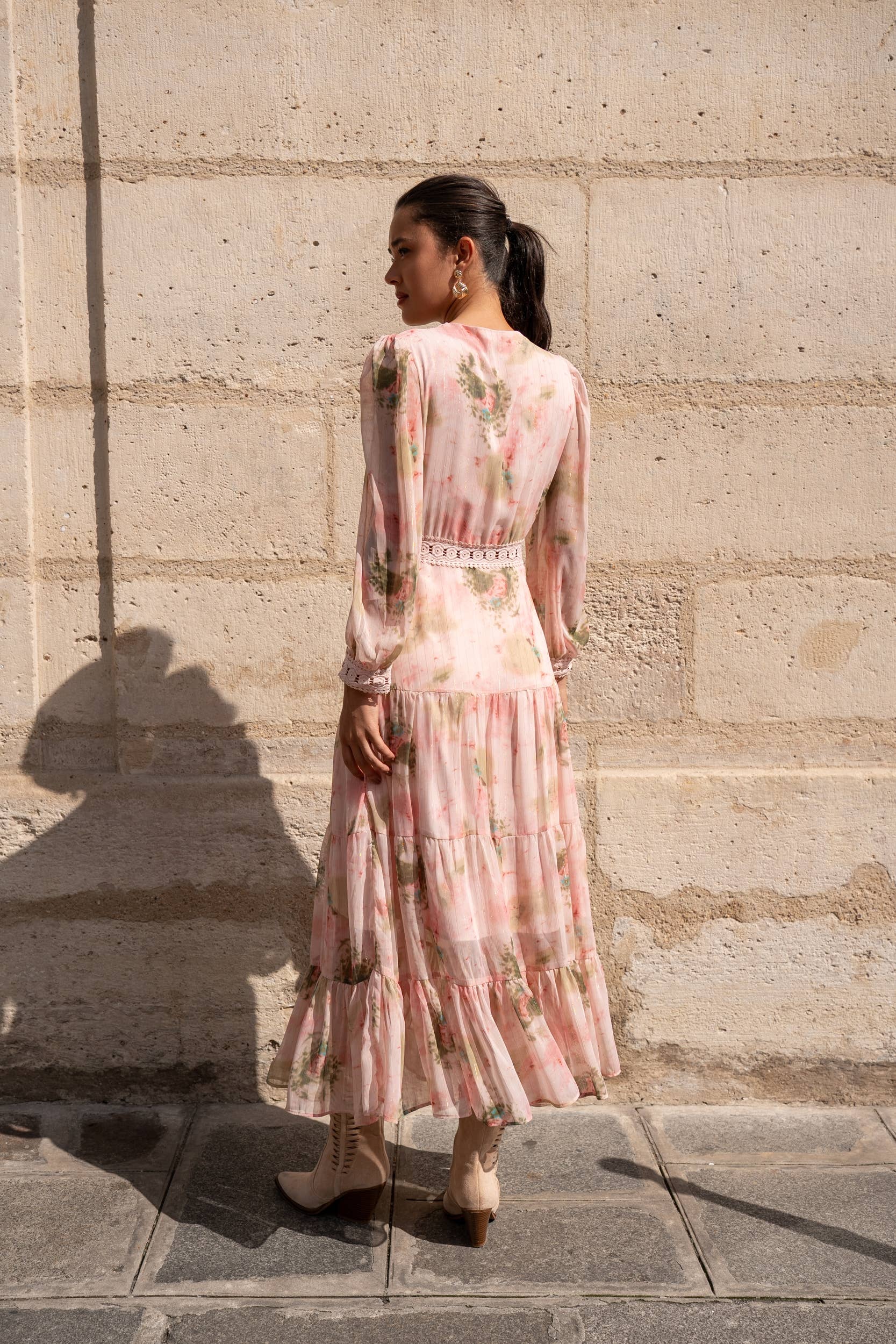 Avril long lace dress