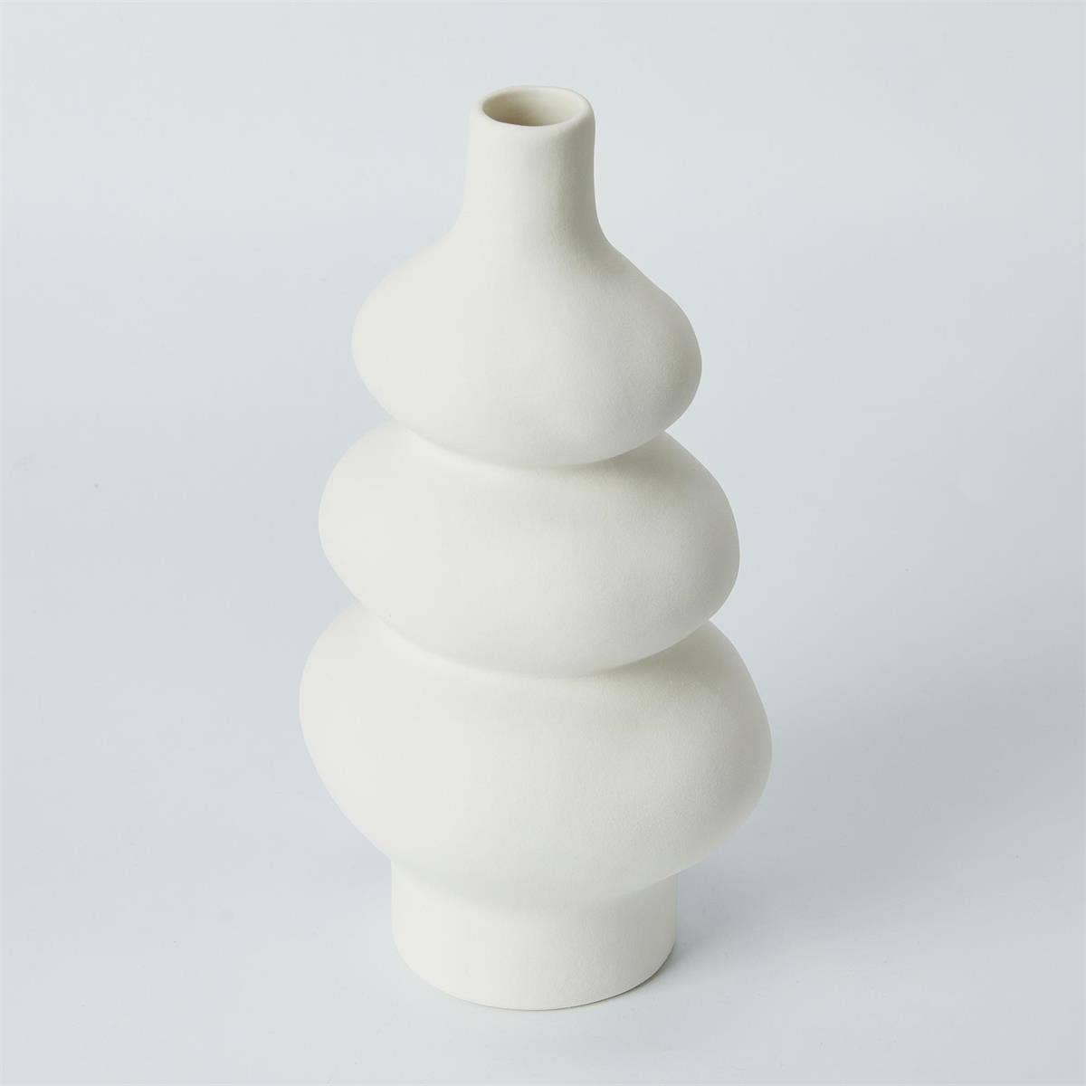 Truu Design Bubble Stoneware Vase, 5.1"x4.2"x9.4", White - Out of the Blue