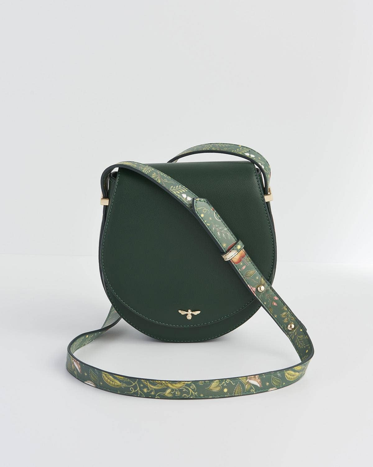 Into the Woods Green Saddle Purse