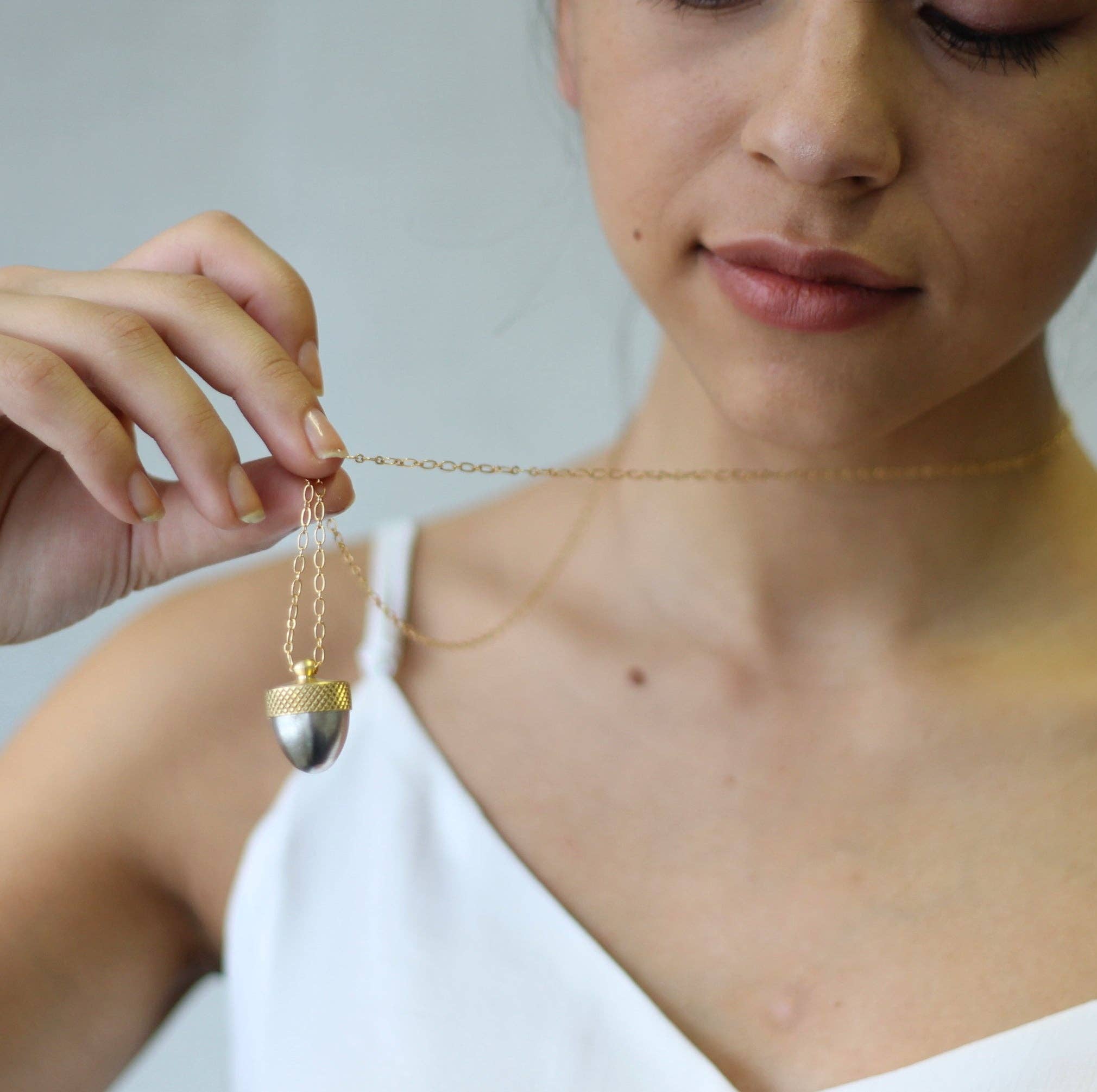Acorn Locket Necklace - Out of the Blue