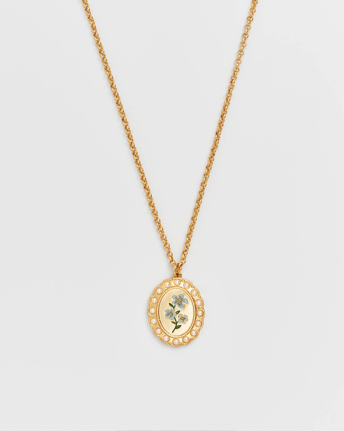 Fable Forget Me Not Cameo Necklace - Out of the Blue