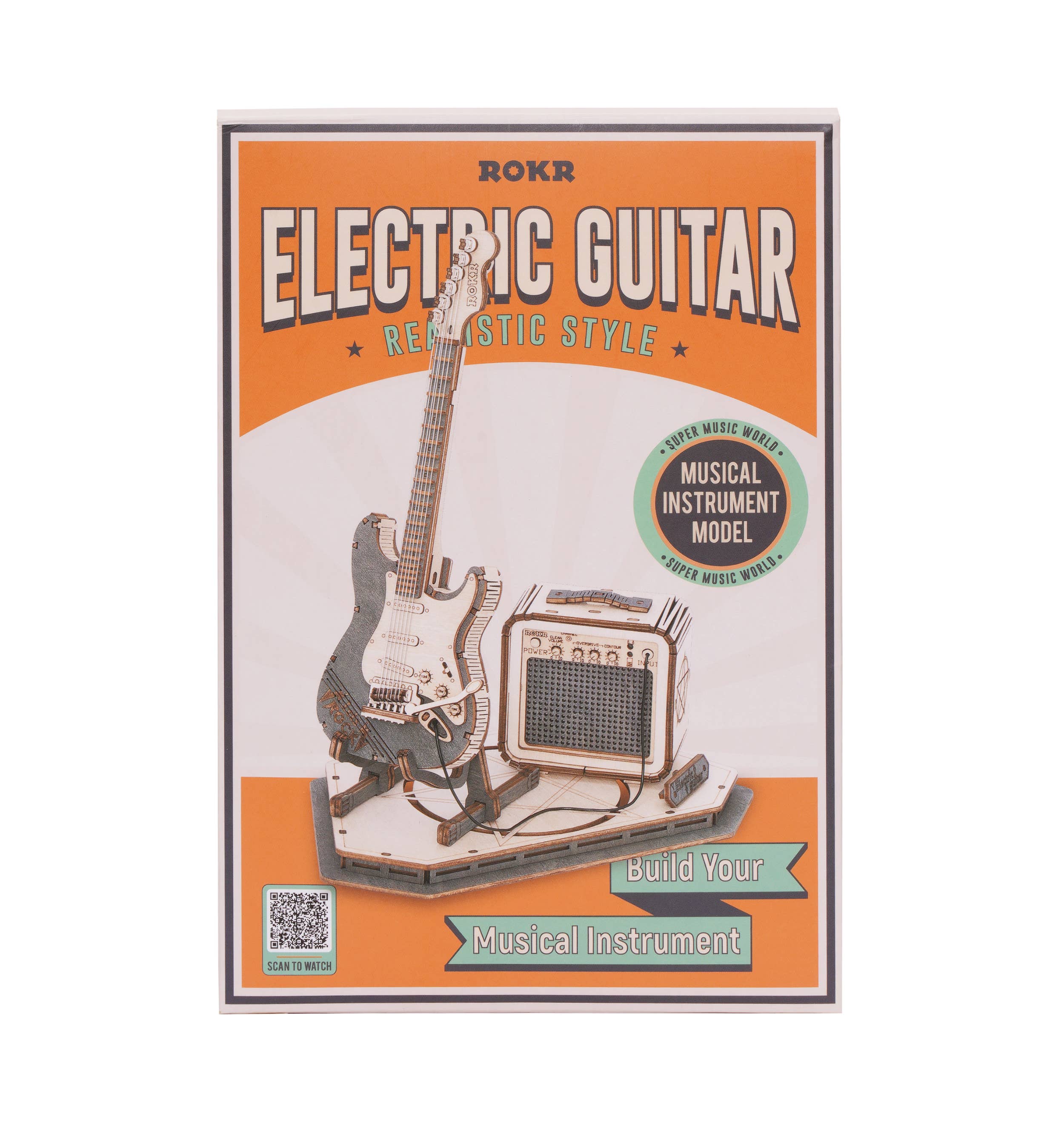 3D Laser Cut Wooden Puzzle: Electric Guitar - Out of the Blue