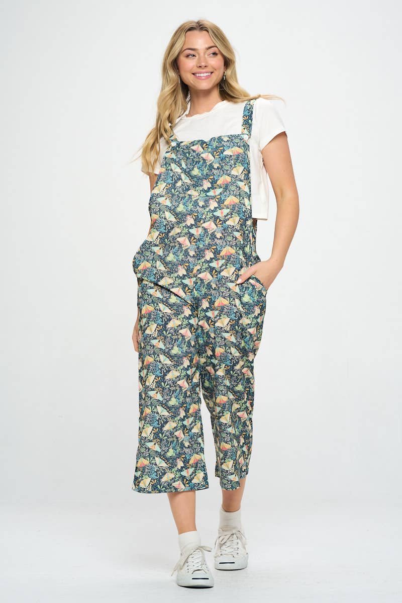 MOTH PRINT OVERALLS WITH POCKETS - Out of the Blue