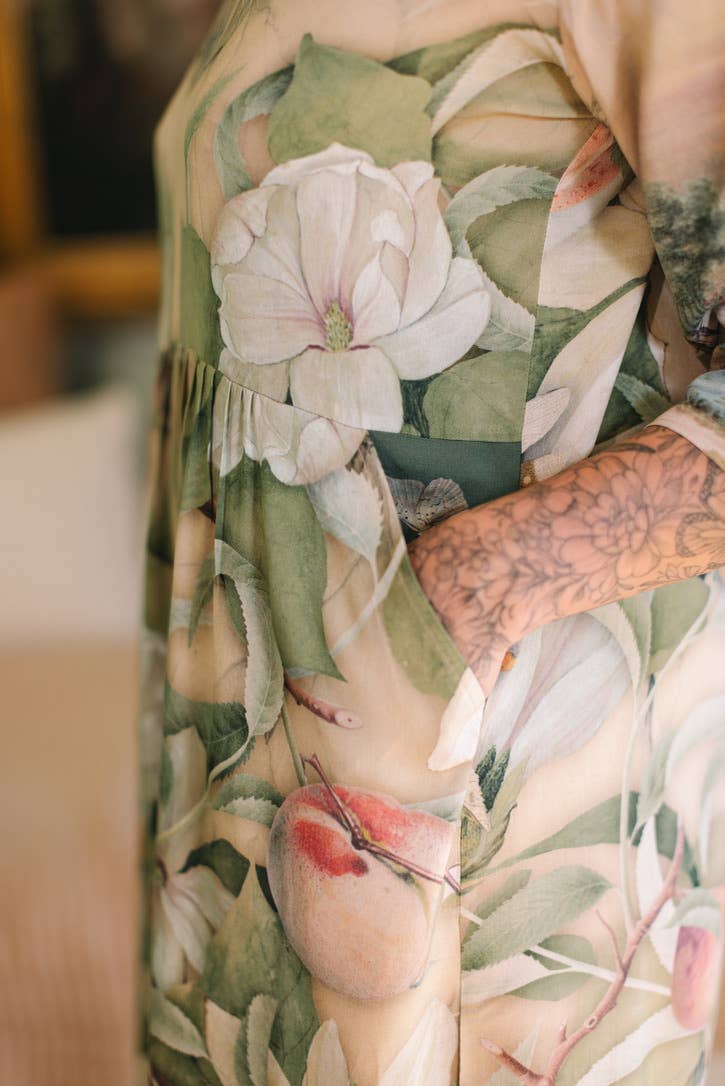 Fleur De Soleil Artist Dress w/ Pockets & Florals - Out of the Blue