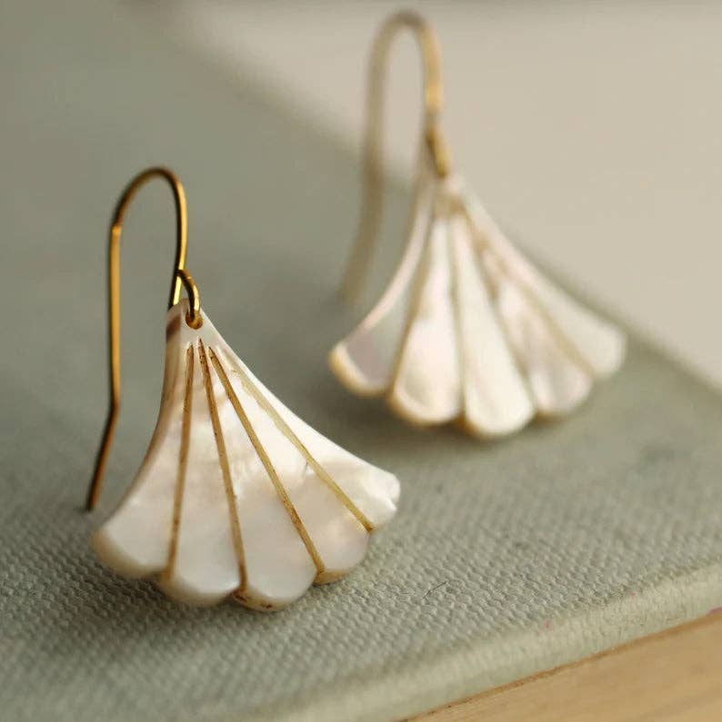 Mother of Pearl Art Deco Earrings - Out of the Blue
