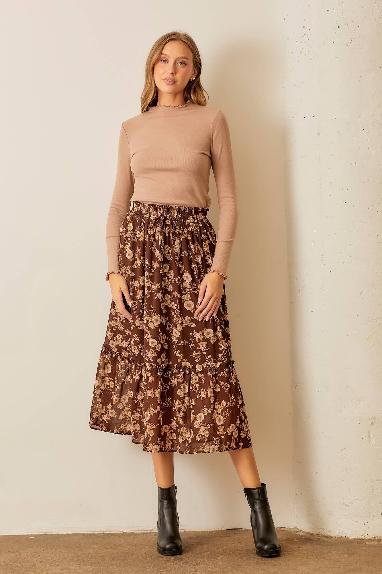 FLORAL MIDI Skirt