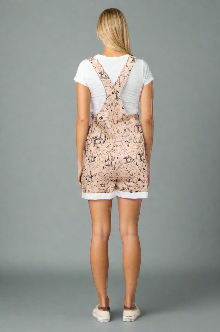 DESERT HORSE PRINT SHORTALLS