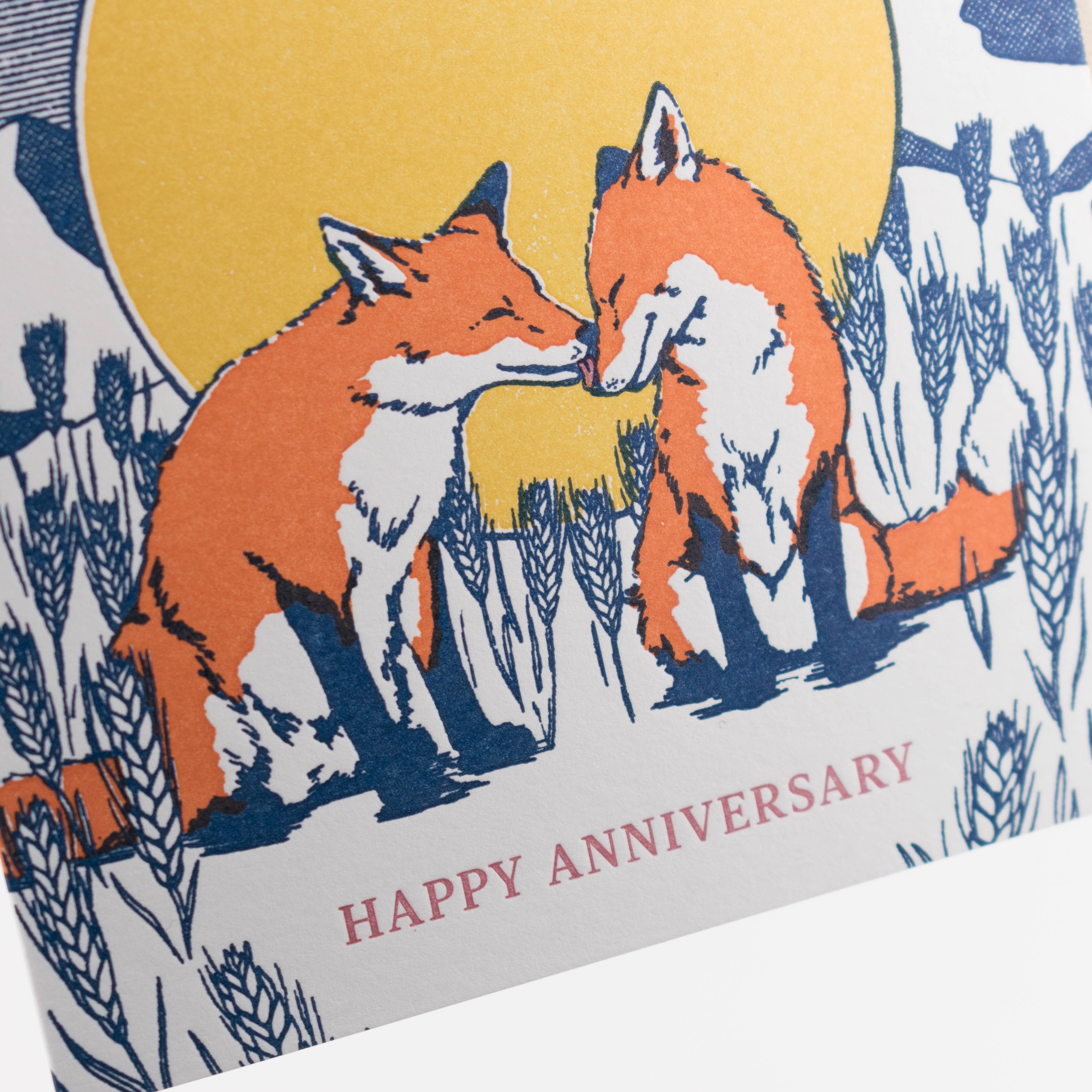 Anniversary Foxes in Love Card