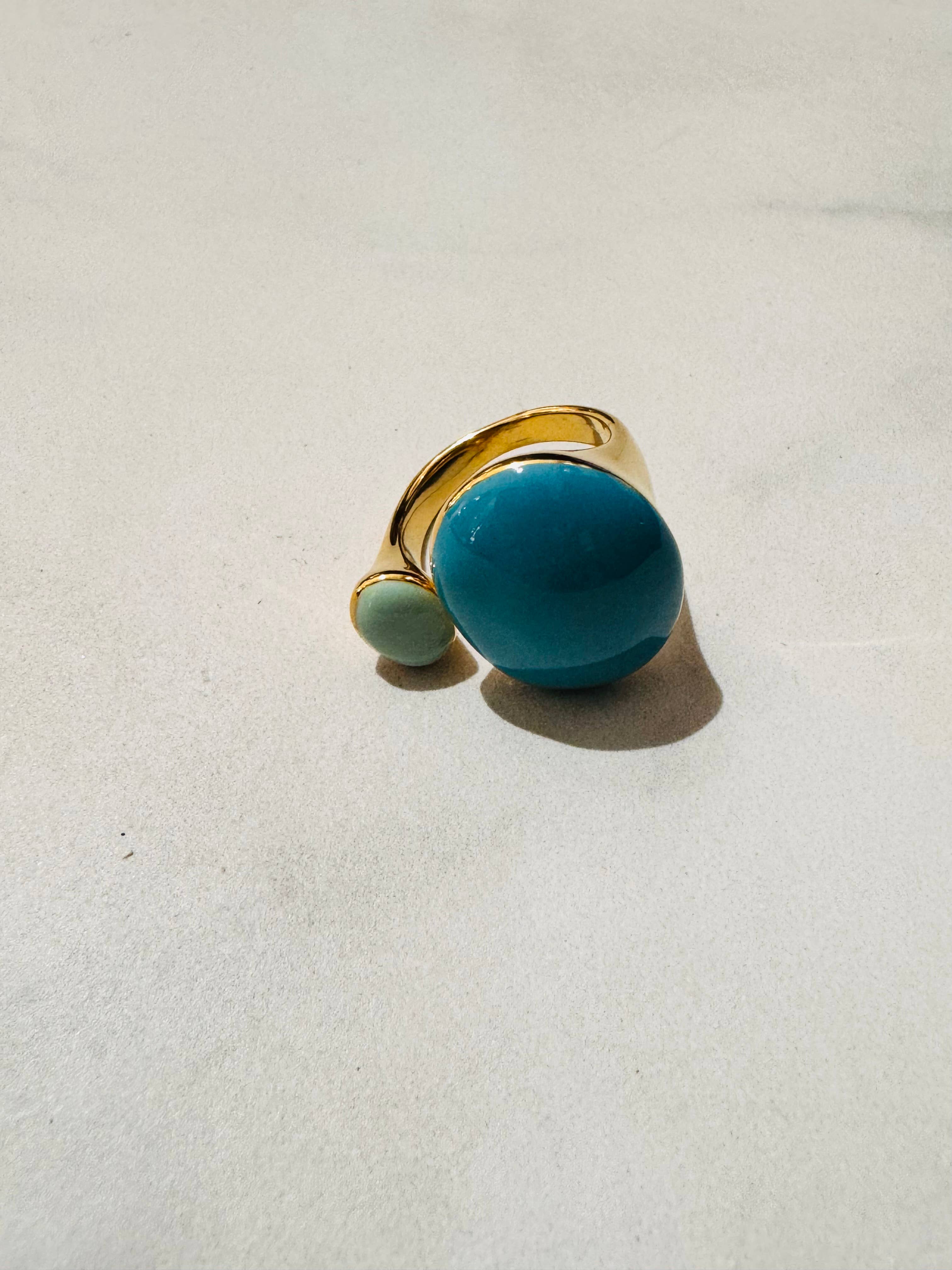 Morris Stainless Enamel Ring - Out of the Blue